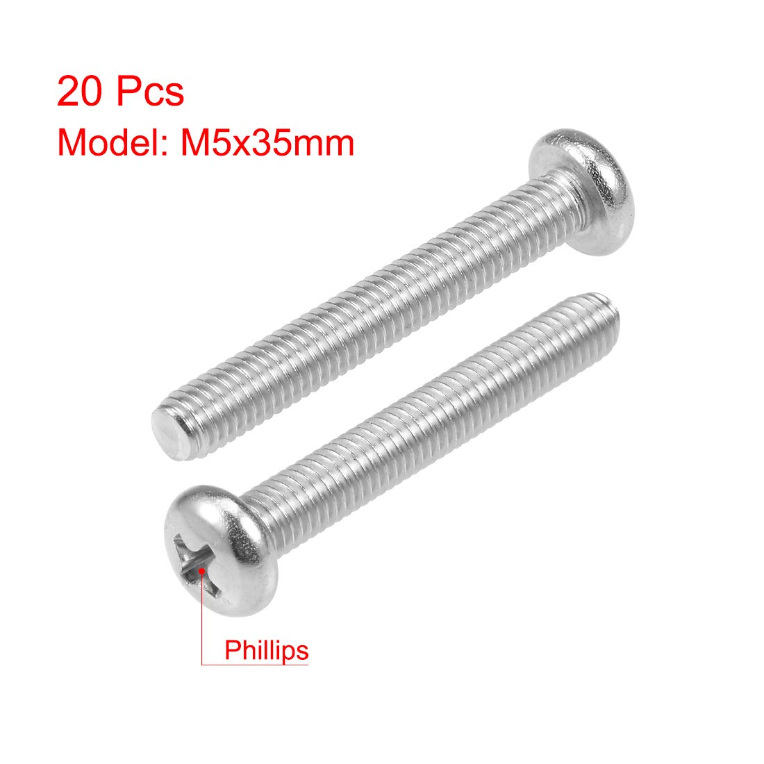 Amazon.com: uxcell M5x35mm Machine Screws Phillips Cross Pan