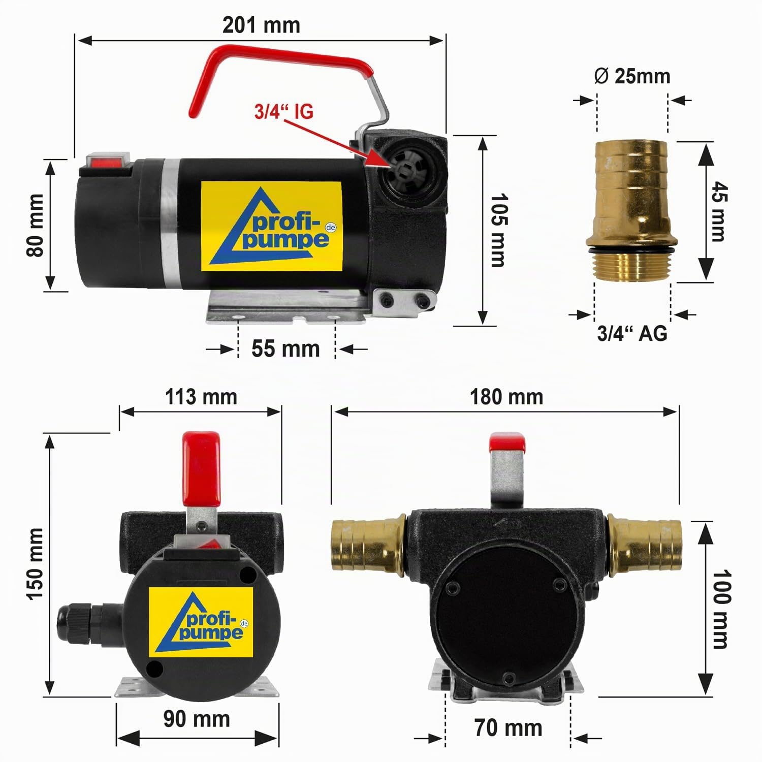 bomba Diesel - Bomba de Combustible 'Diesel 160-4' 230V Trasvase Gasoleo Potente Motor con Bobinado de Cobre y 2 Boquillas al Mejor Precio
