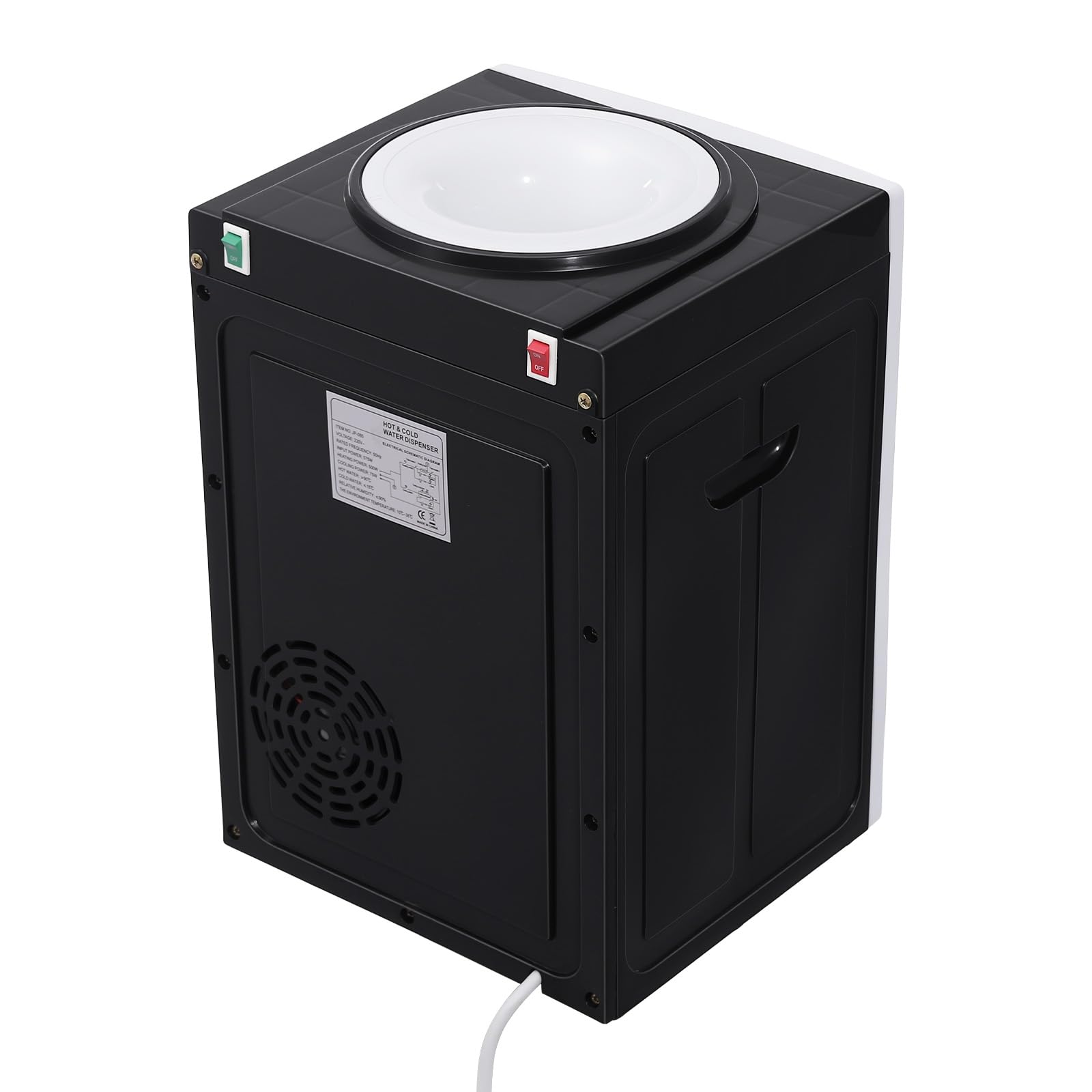 550W Elektrischer Wasserspender mit Kühlung Kalt-warm Mini Wasserspender für Den Haushalt 220 V Water Dispenser Kaltwasserspender Wasser Spender (Schwarz und Weiß)