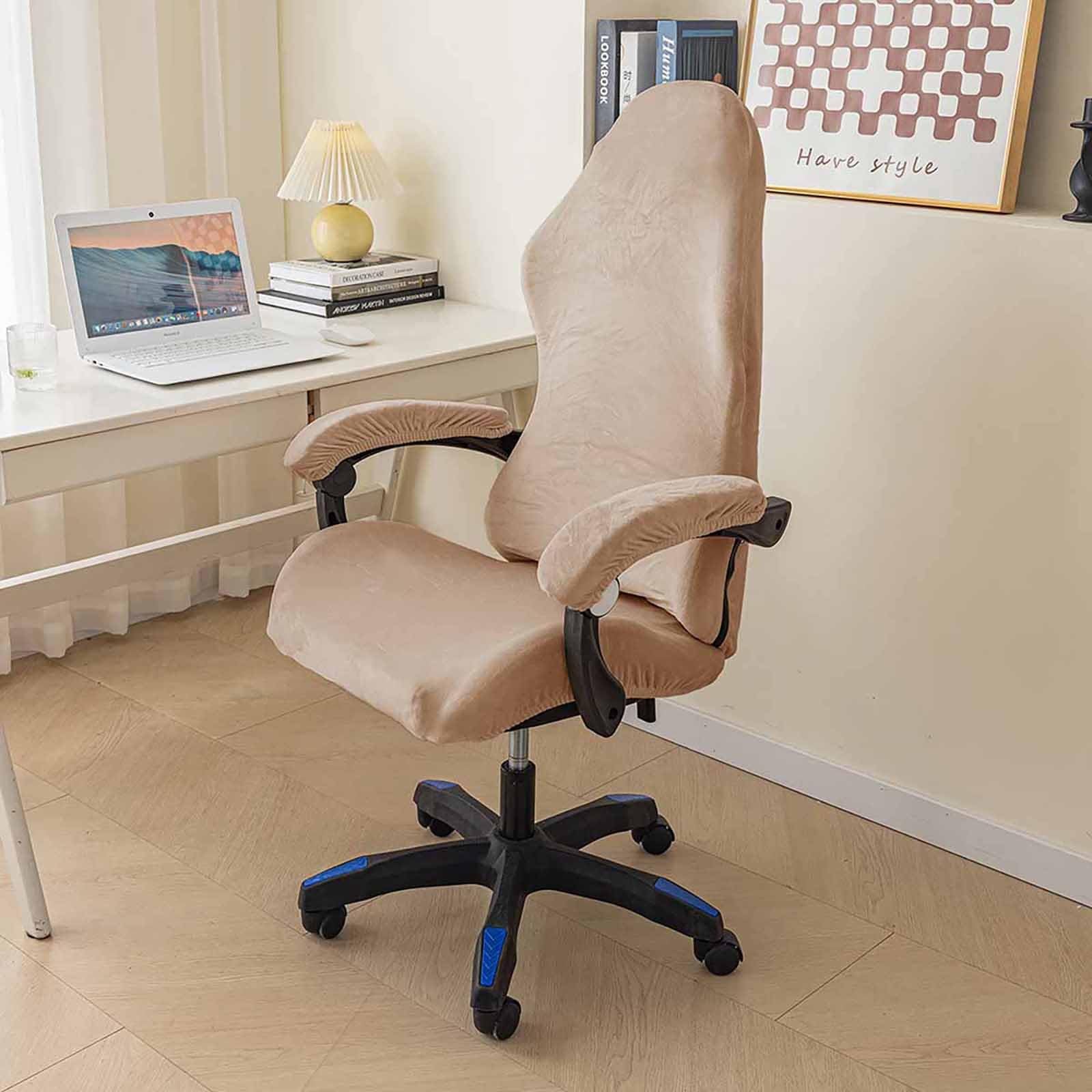 Kitegrese Gaming Chair Cover, Washable Office Stretchy Computer Chair Slipcover Rotating Seat Protector(Khaki)