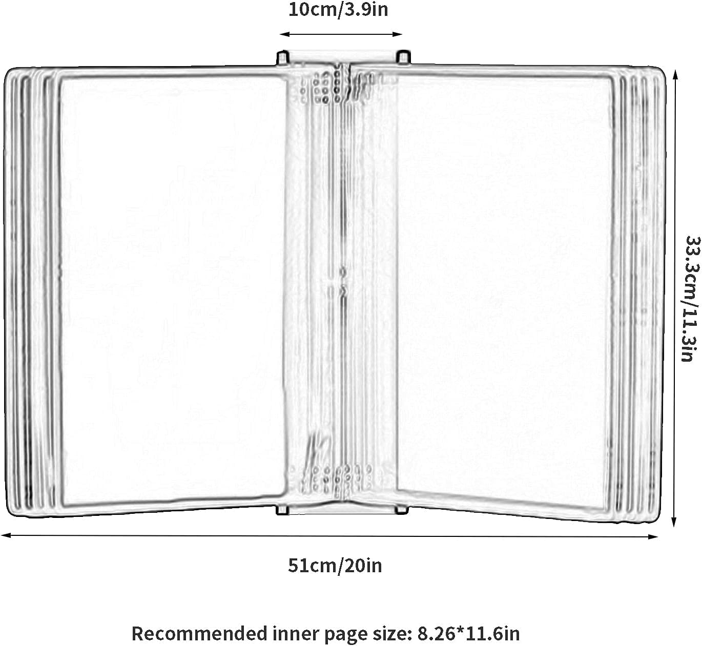 Portadocumentos de pared, Sistema de visualización de panel de doble cara de 10, carpeta montada en la pared, archivador que pasa páginas, tamaño A4/carta, utilizado for mostrar menús/catálogos/inform