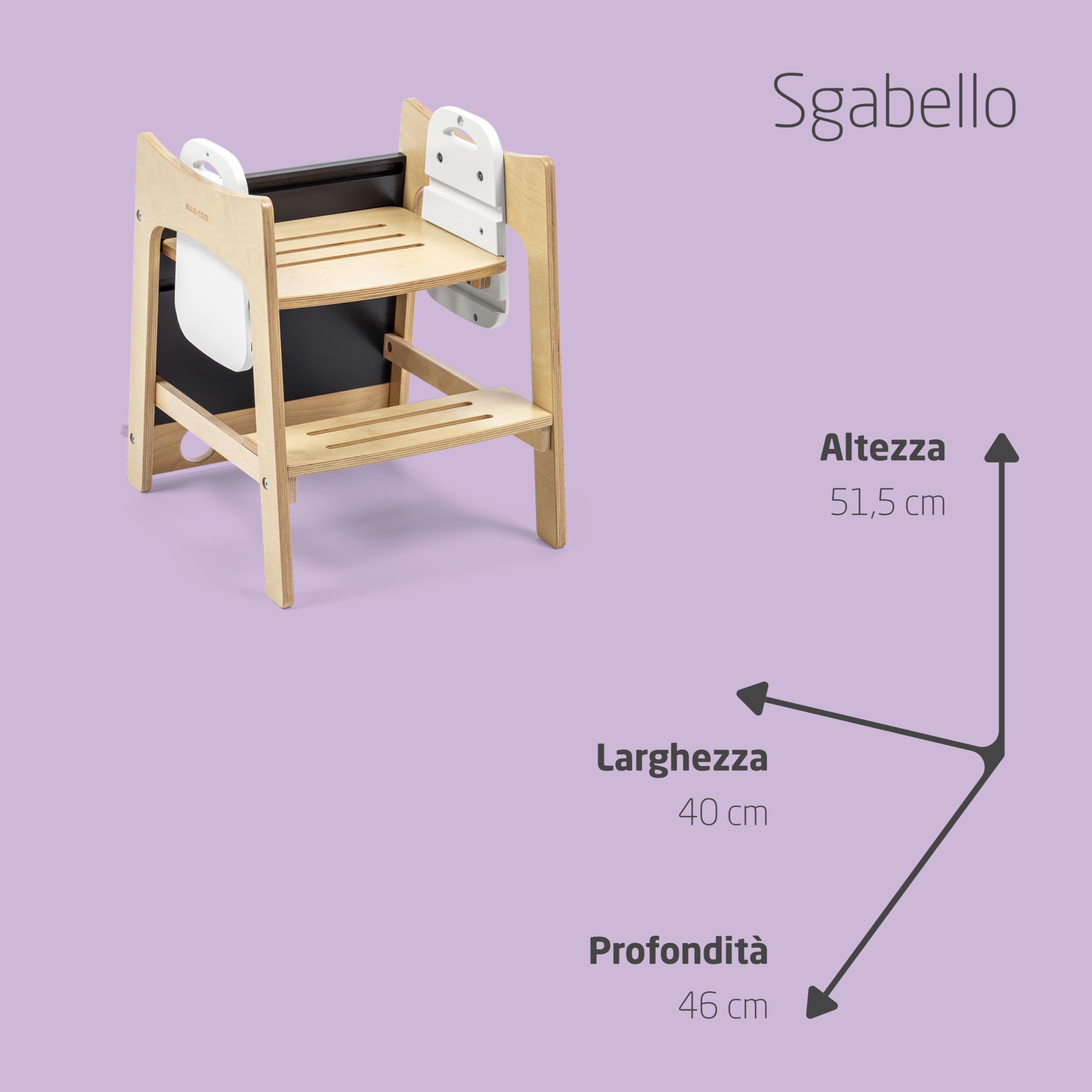 Maxi-Cosi Toucan Torre Montessoriana Bambini in Legno Regolabile in Altezza Convertibile Tavolo Sedia Portata 150kg FSC 100% Natural Wood