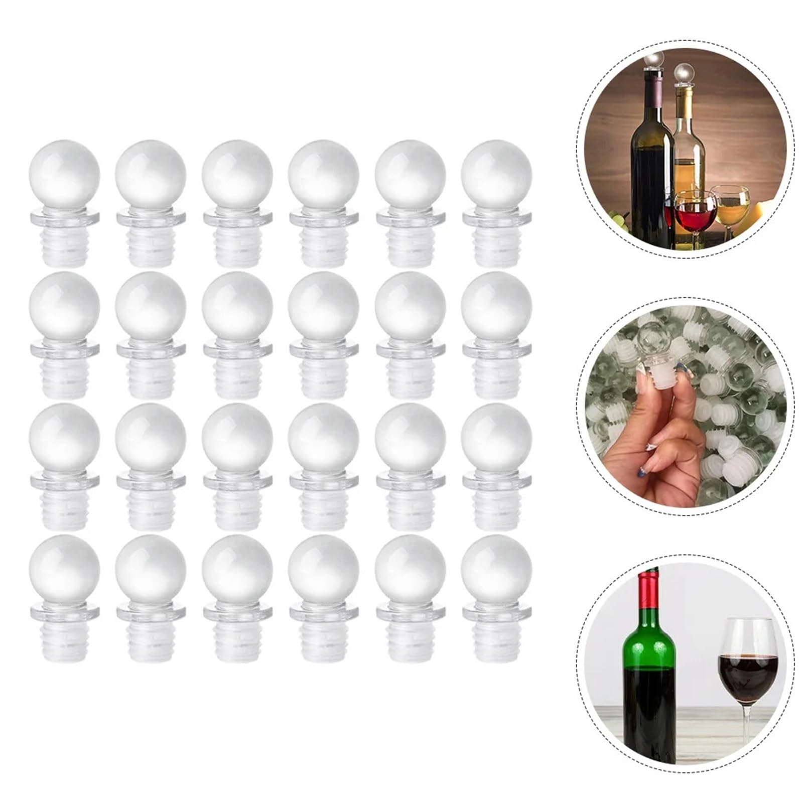 Bouchons à vin 50 pièces bouchon bille en verre for huile de distributeur d'arôme parfum récipient décoratif garde les boissons fraîches