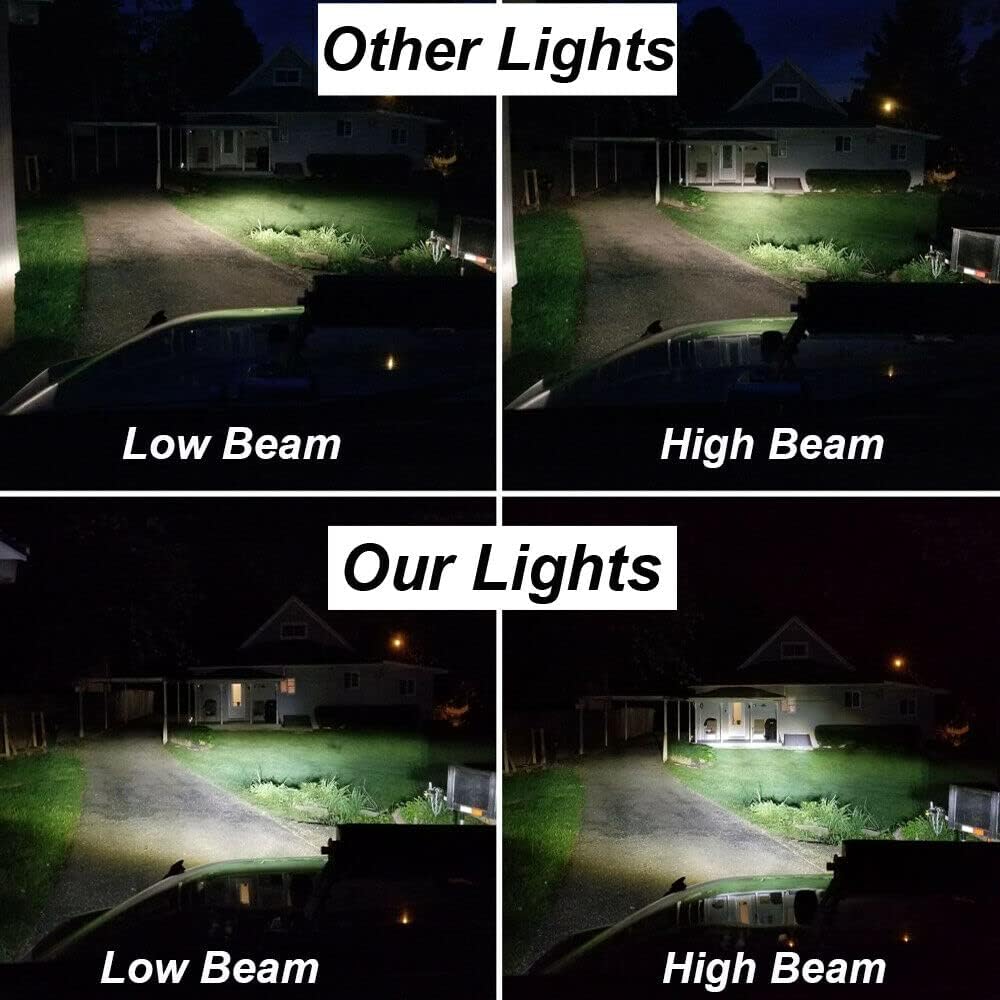 Compatible With Hummer H1 H2 AM GENERAL Pair 7Inch Headlight Lights Halo Angel Eye White DRL & Amber Turn Light With 9007 Male to H4 Female Adapter