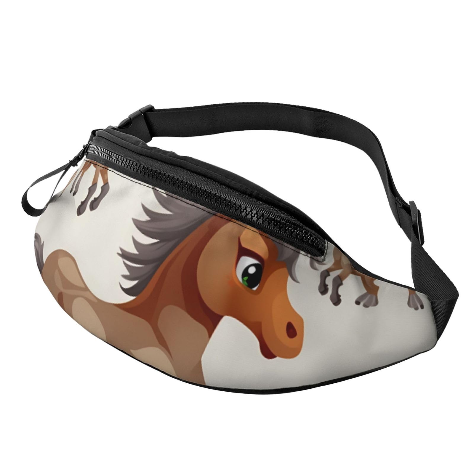 Cute Horse Fanny Pack for Men Women Fashion Running Waist Packs Waterproof Crossbody Bags Everywhere Belt Bag with Adjustable Strap Sports Hip Pack for Travel Wallet