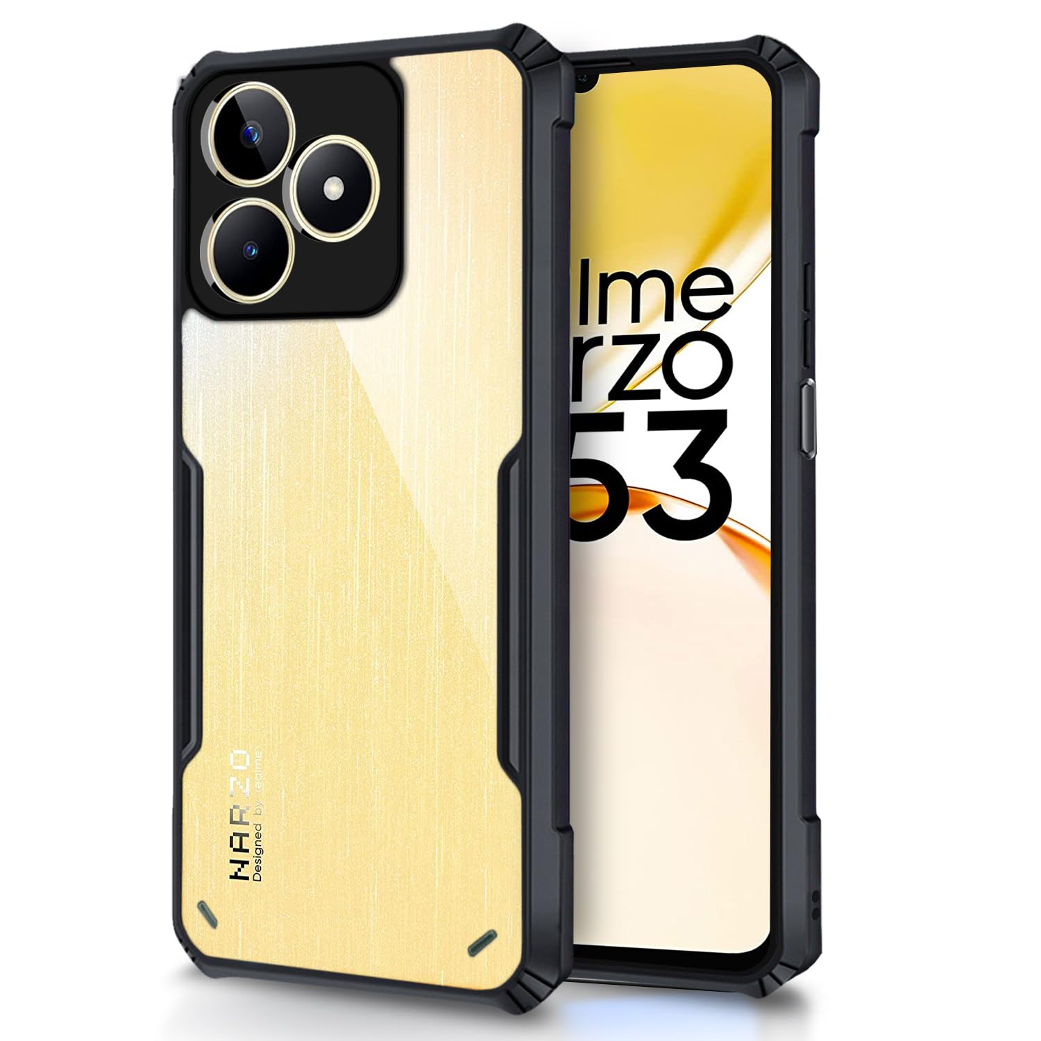 Pikkme Realme Narzo N53 Back Cover | Crystal Clear Transparent Back | Ultra Hyrbid | Full Camera Protection | Raised Edge | Bumper Back Case for Realme Narzo N53 (Thermoplastic Polyurethane, Black) (B0C7XFHK5D) Amazon Price History, Amazon Price Tracker