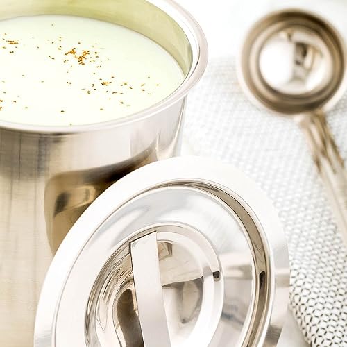 Miniatura 3 de Restaurantware Solo tapa tapa Met Lux para tapa de acero inoxidable Bain Marie 1 de 2 cuartos de galón para olla Bain Marie - Maceta con mango