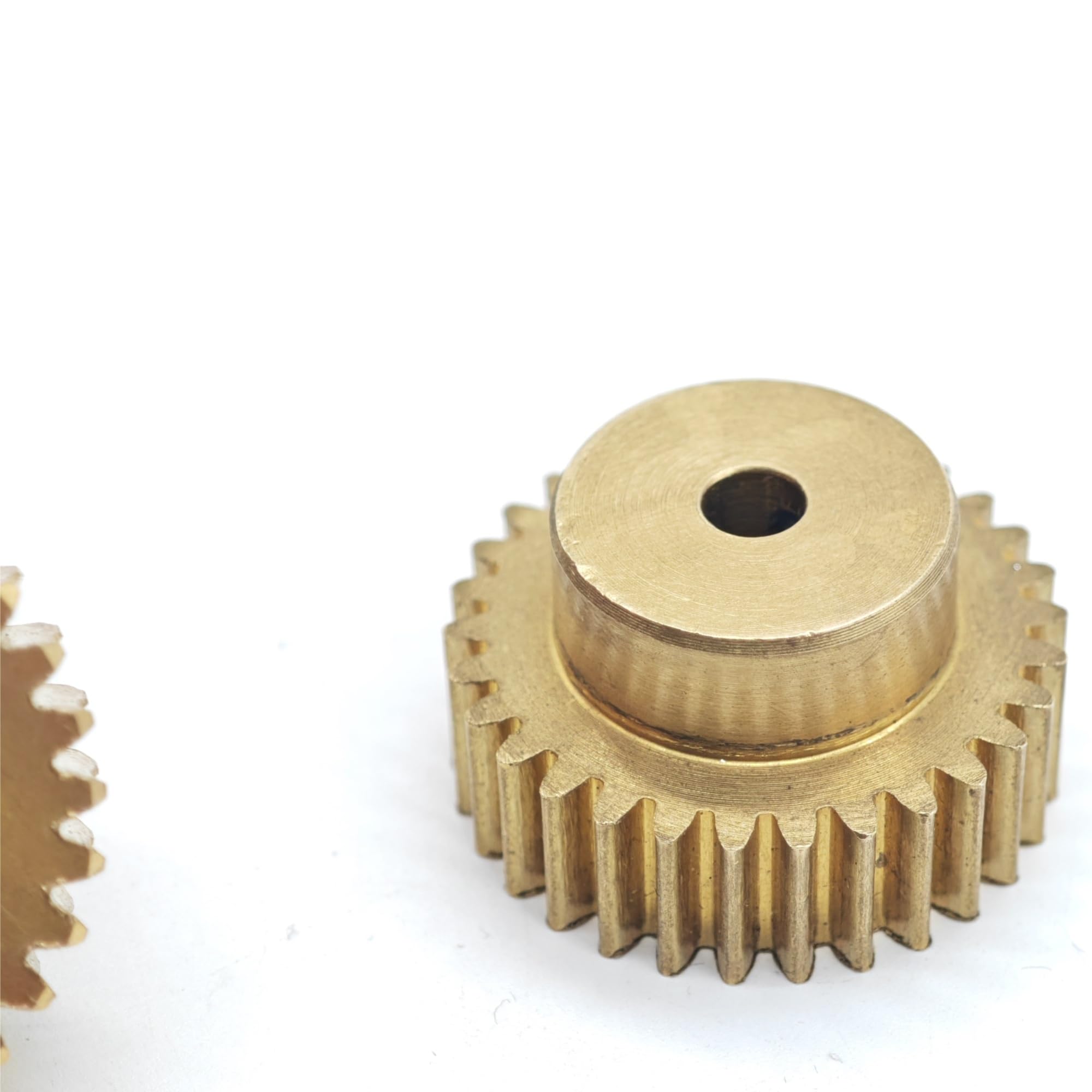 Zahnrad, Ritzel, Motorritzel, 90 Zähne Kupfer-Zylinderrad, 5 mm Zahnbreite, gerade, 0,6 Modul, Stirnradgetriebe mit Stufenwellen-Hardware(6mm bore)