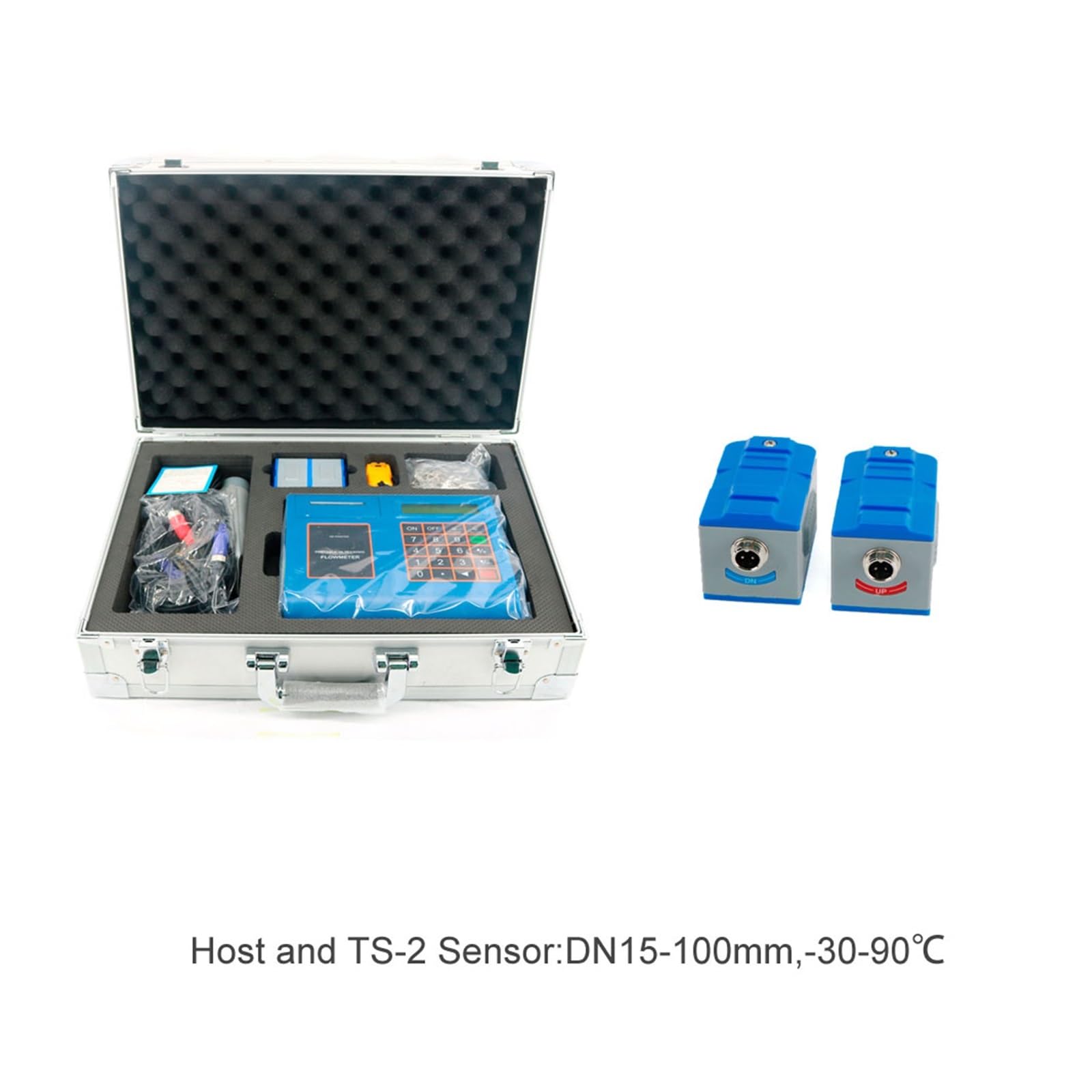 Wasserzähler, Tuf-2000P mit Druckfunktion Ts-2 Tm-1 Tl-1-Ht, tragbarer digitaler Flüssigkeits-Ultraschall-Durchflussmesser Wasserdurchflussmesser (Host Plus Ts 2 Tm)