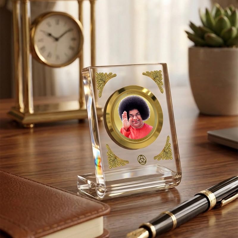 Image of DIVINITI 24K Gold Plated Religious Car Dashboard Frame | Premium God Idol Frame for Car, Home Mandir & Office Table | Spiritual Gift, Decorative Showpiece