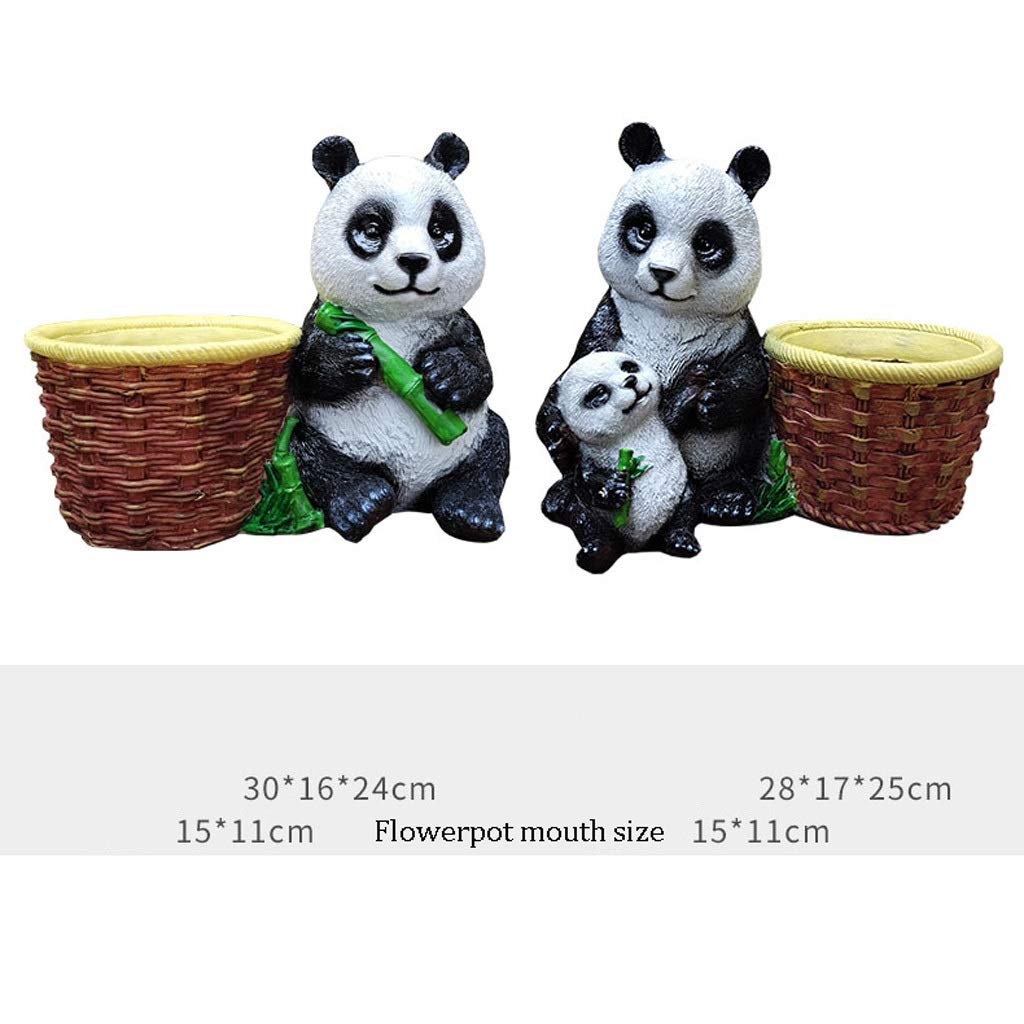 JJJ Ozdoby do dekoracji ogrodu na zewnątrz czerwona panda kwiat zbiornik willa balkon taras rośliny doniczkowe (kolor: B)
