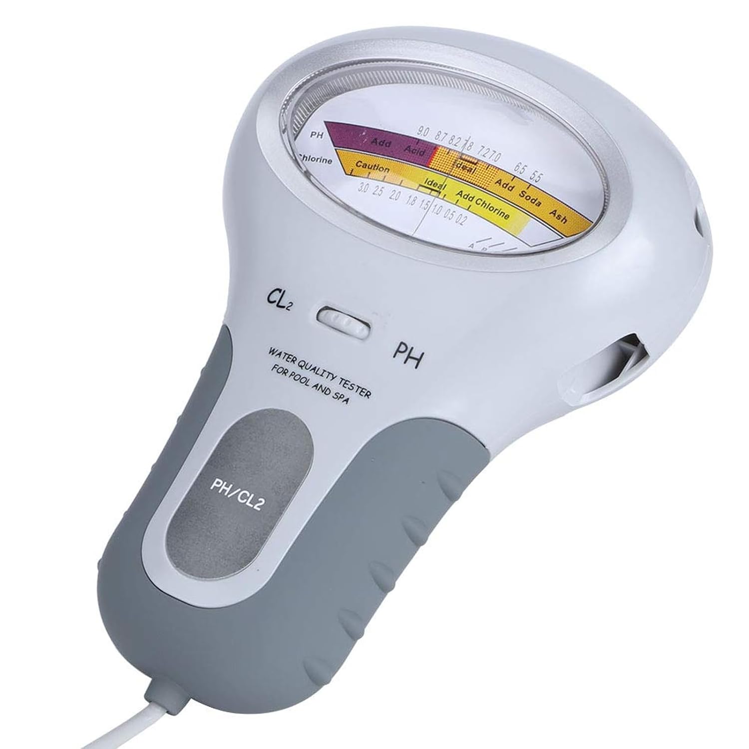 Water Quality Tester, Dual Scale PH Portable Monitoring Analyzer with On/Off Button and Probe Storage Slot, Pointer Display, Rapid Detection, Portable Design for Drinking Water and Swimming Pool