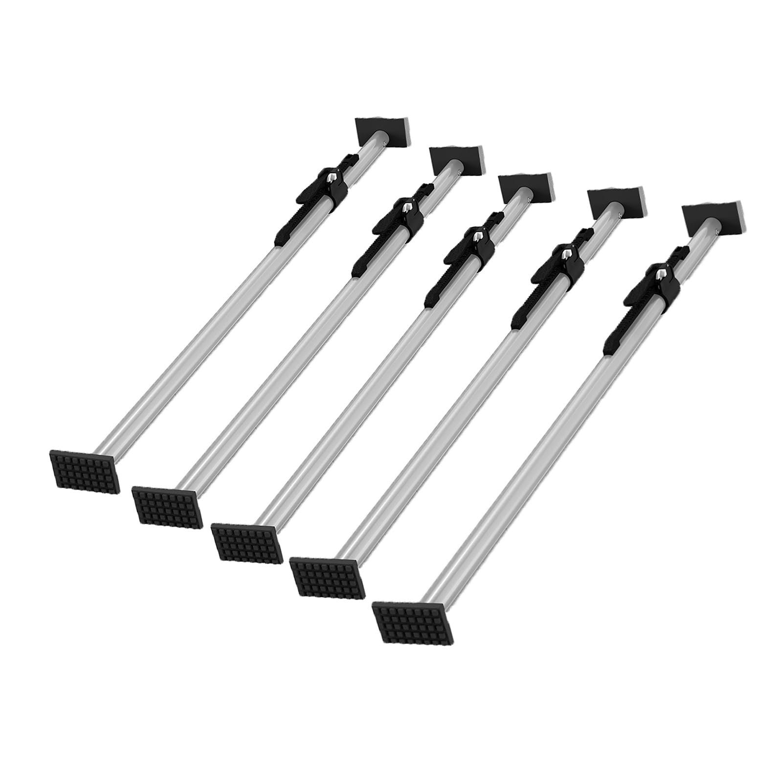 QIYFOZ Ratcheting Cargo Bar，，Adjustable Pickup Truck Bed Cargo Bar, 51.2-74.8 Inch Ratcheting Support Stabilizer for Truck Bed & Reefer Trailers, 5-Piece Cargo Straps System