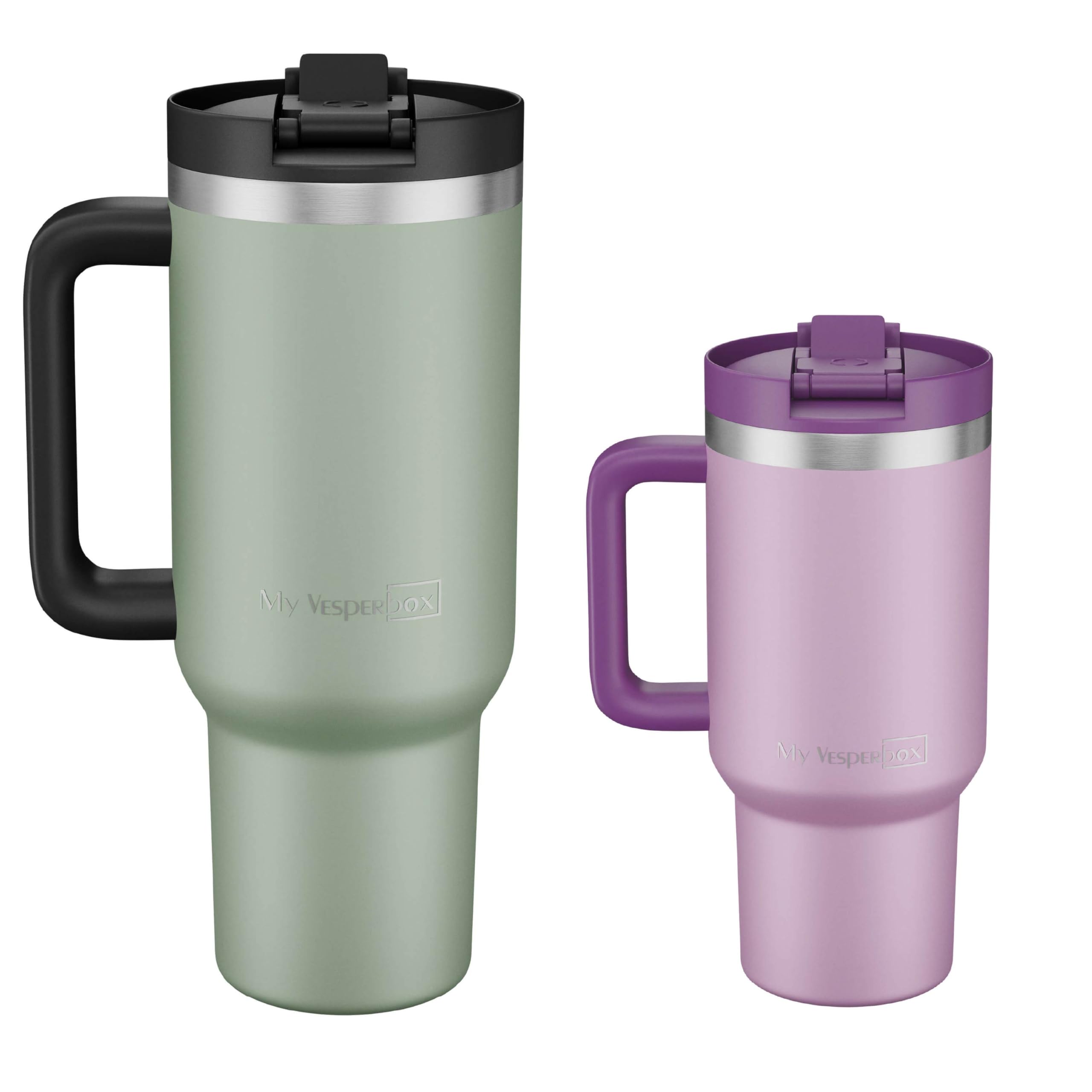 My Vesperbox Zestaw termiczny, kubek pod brodę, 500 ml + ThermoMinny 600 ml, bez BPA, szczelny, dla dzieci i dorosłych, do szkoły, biura, na czas wolny, na zewnątrz