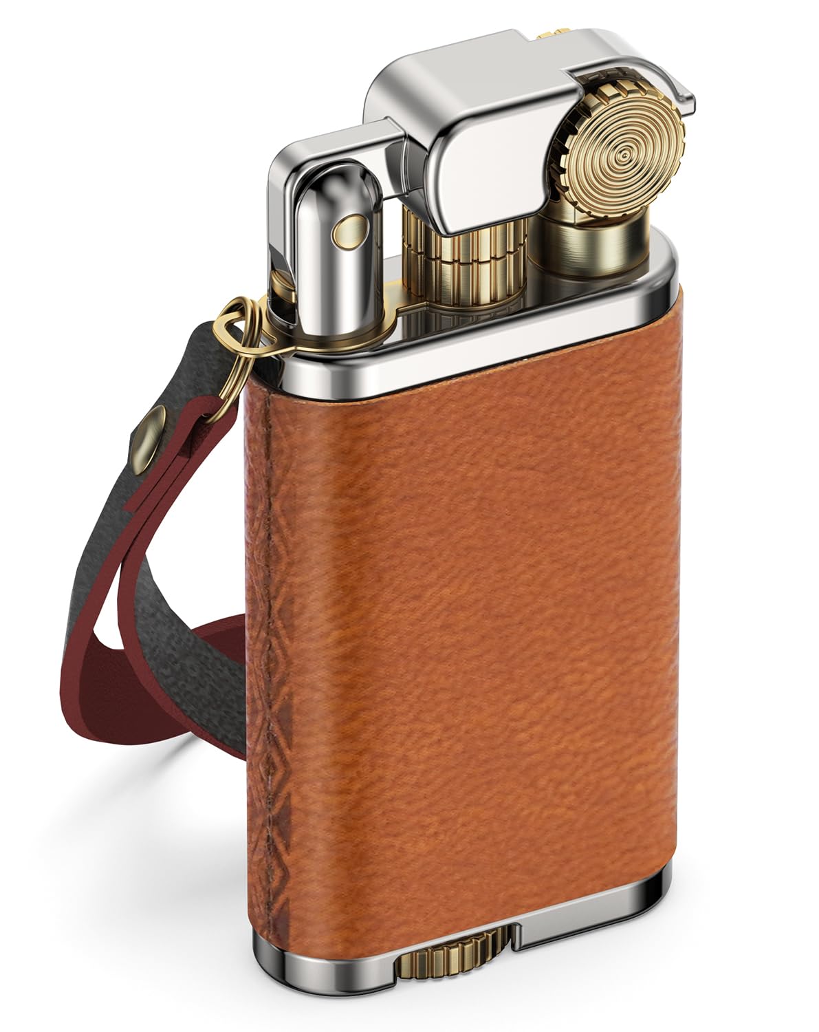 VVAY Mini Petrol Lighter, Leather, Sold without Fluid