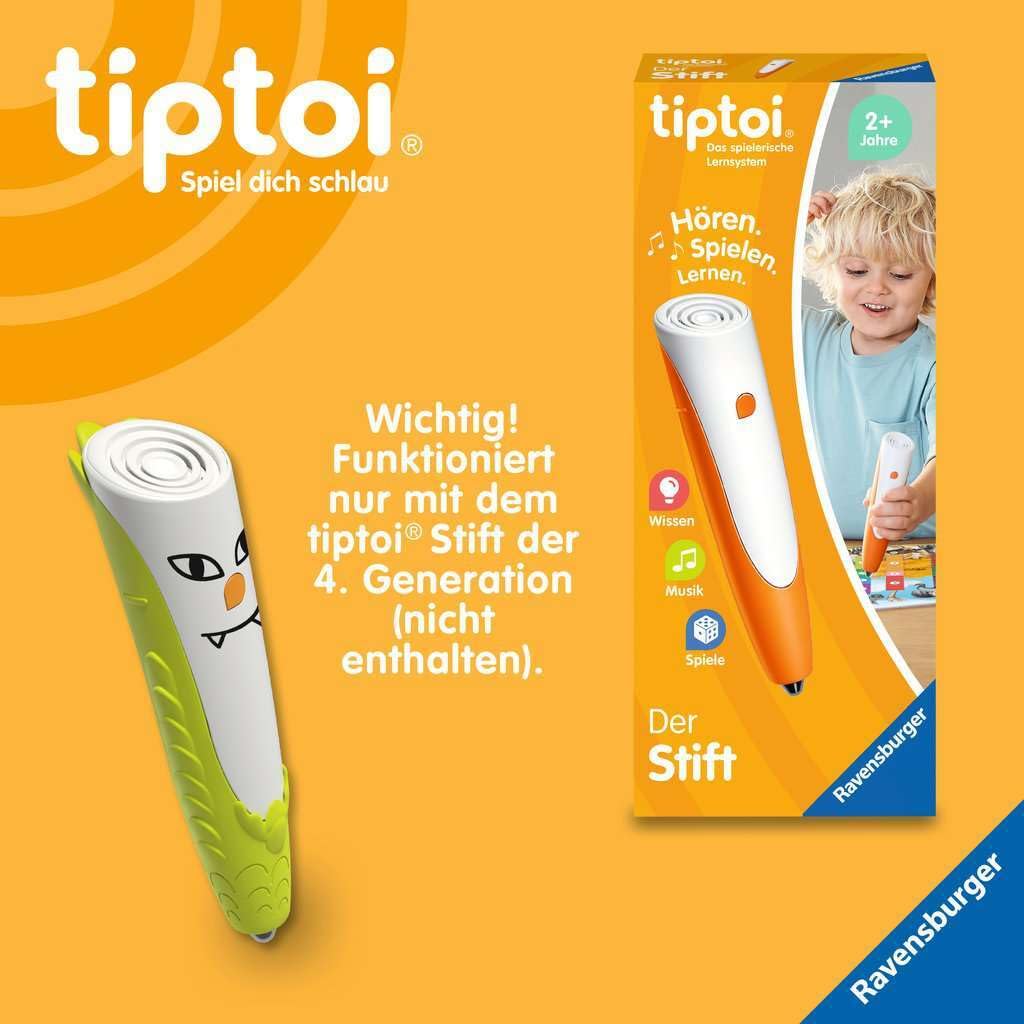 Ravensburger tiptoi 00151 - custodia per cambio penna verde, custodia di ricambio per penna tiptoi, adatta a bambini dai 3 anni in su
