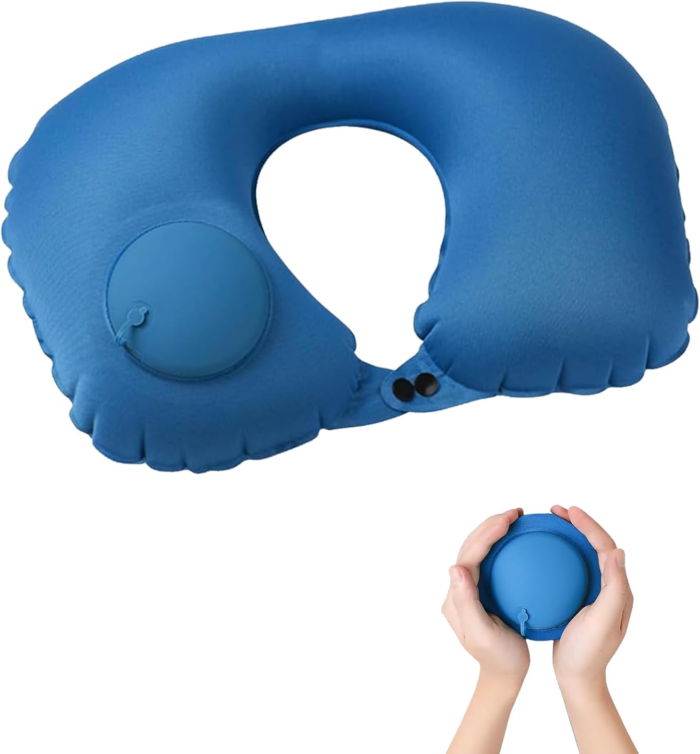 Neck Pillow for Traveling,U-shaped pillow Inflatable Neck Pillow,Blow up Neck Pillow for Holiday and Travel Comfort Compact and Light,Compact Portable Neck Pillow (Medium Blue