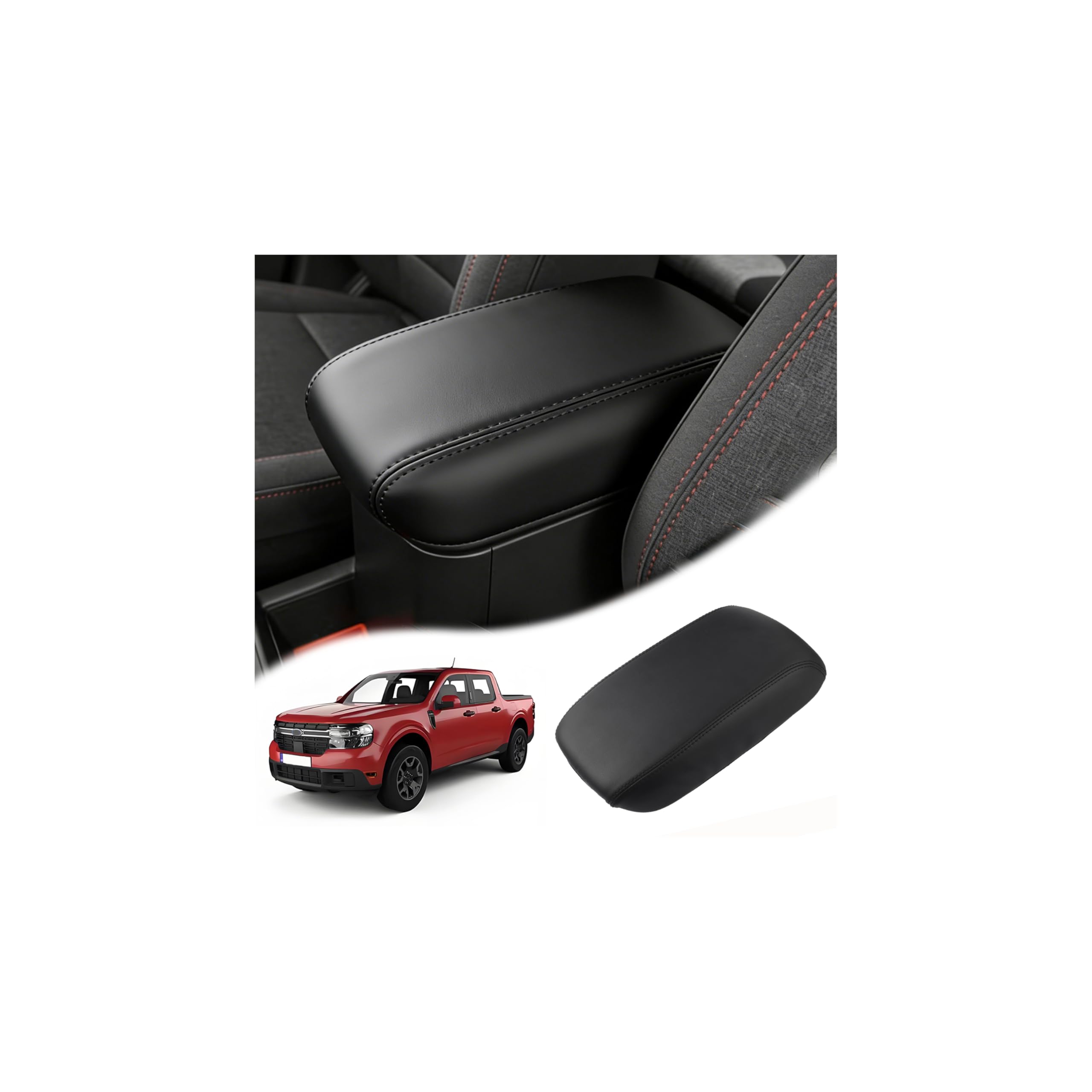 Autorder Center Console Cover for 2022-2025 2026 Ford Maverick Accessories Armrest Cover Anti-Scratch Middle Console Pad Leather Armrest Protector