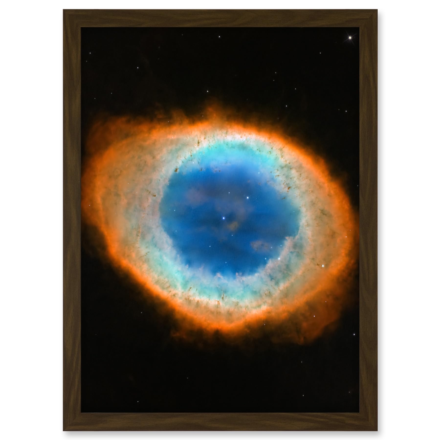 Artery8 Hubble Space Telescope Image Planetary Nebula Ring Blue Red Dying Star Formation Celestial Doughnut Of Gas And Matter Artwork Framed A3 Wall Art Print