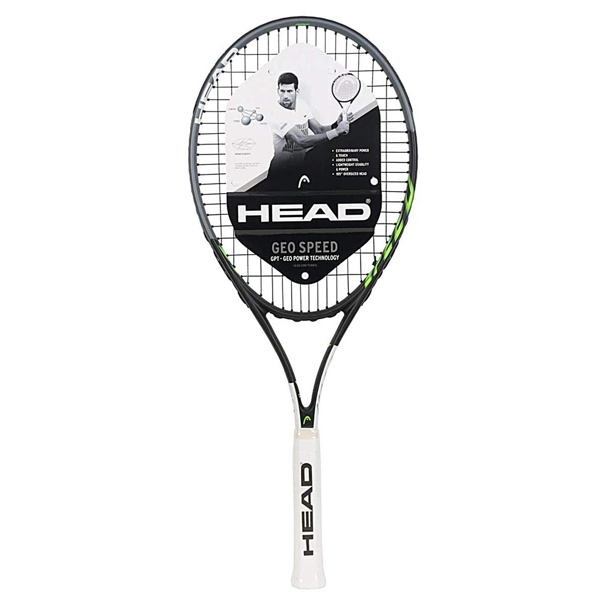 HEAD Graphite Geo Speed Tennis Racquet (Black, White) 295g