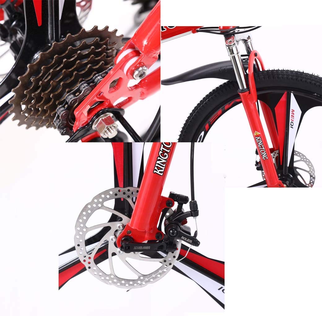 Amazon | マウンテンバイク折りたたみ自転車、21スピードダブル