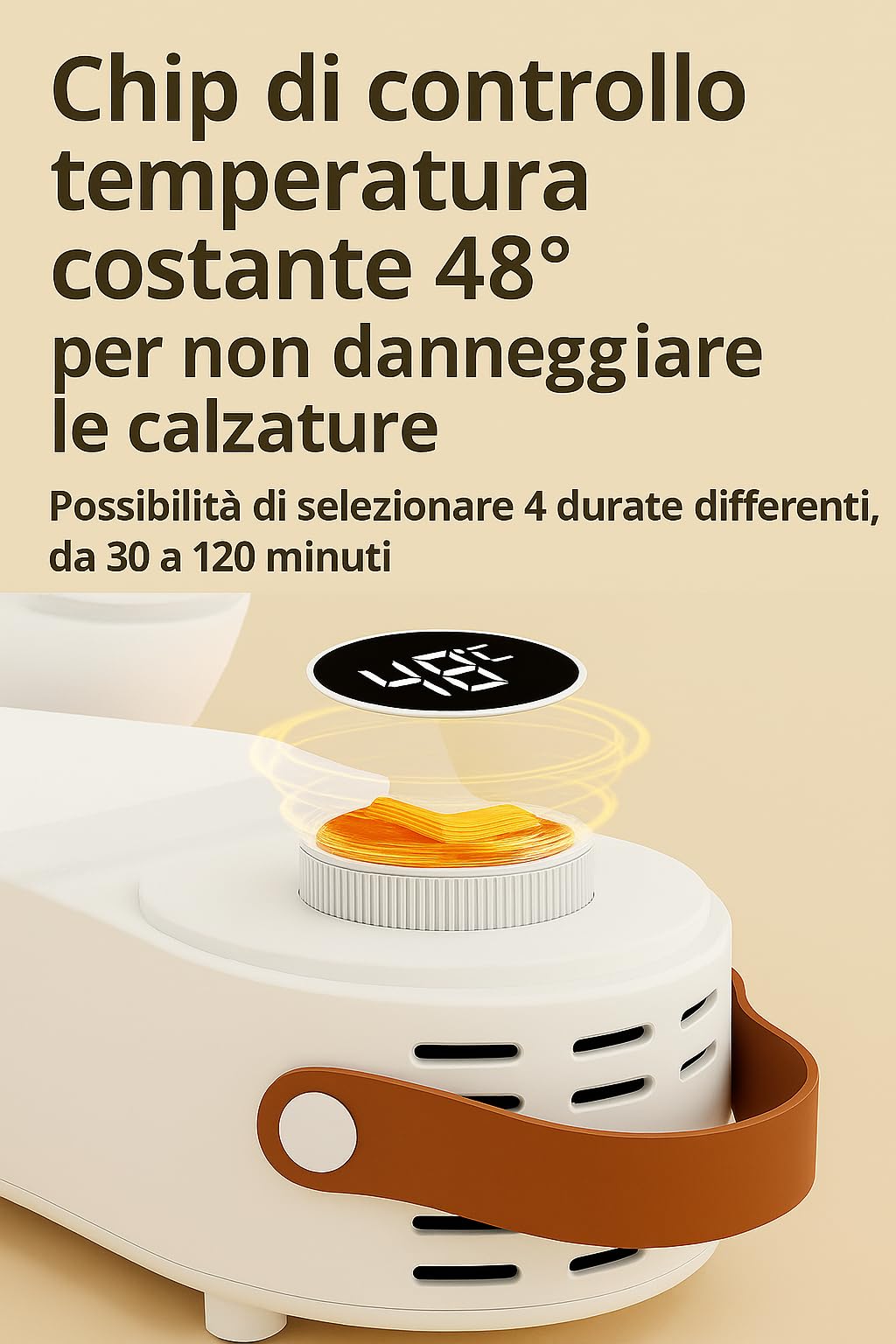 Asciuga Scarpe Elettrico ad Aria Calda con Controllo Intelligente della Temperatura – Asciugatura Rapida, Timer Regolabile, Flusso d’Aria 3D, per Scarpe, Guanti e Stivali. Ideale per Viaggio