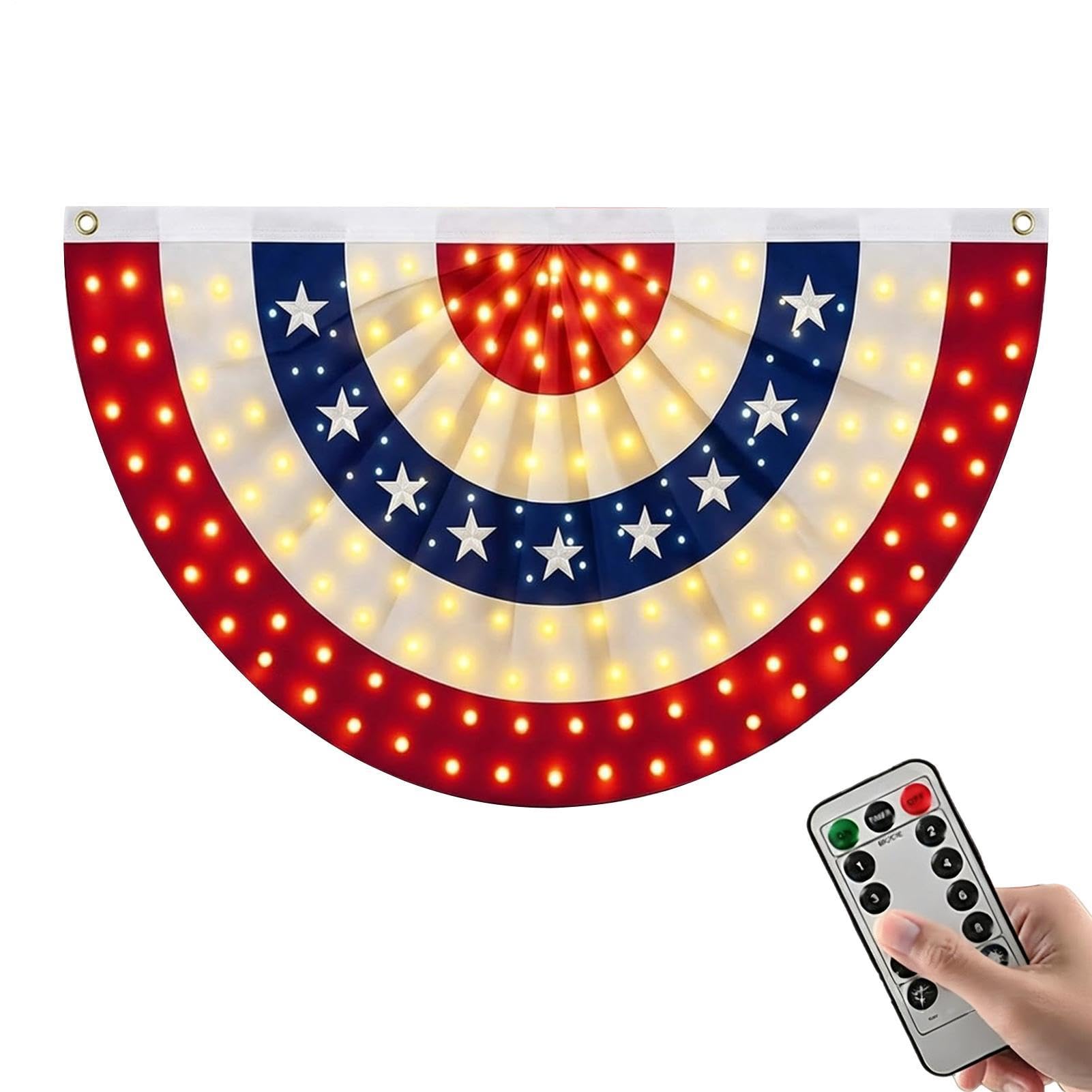 Flaga Baner 91 x 183 cm Czerwono-Biało-Niebieska Z Oświetleniem LED