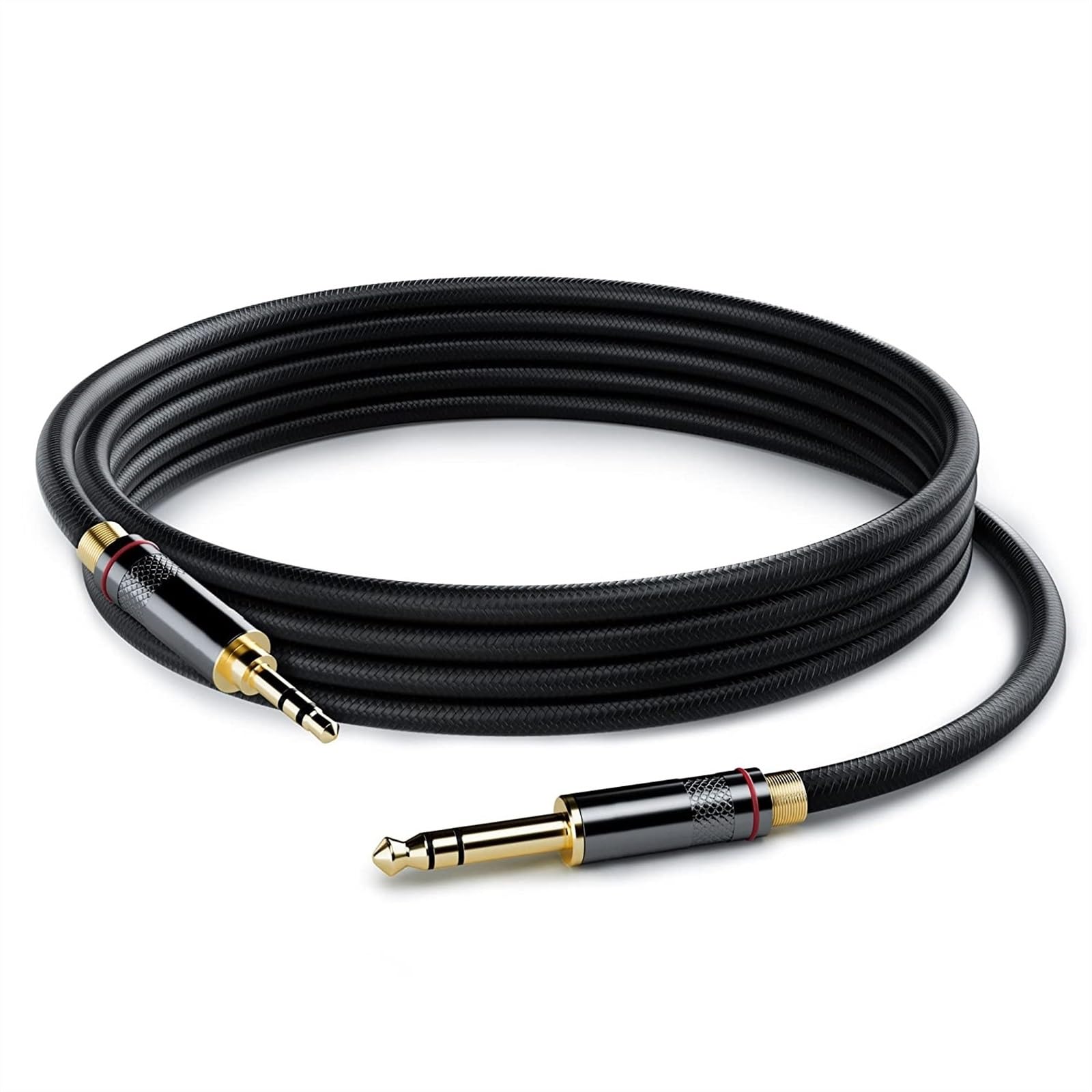 Kabel 3,5 Do 6,5 Srebrzony Miedziany Telefon Komórkowy Gitara Elektryczna Do Wzmacniacza Miksera 6,35 Mm(5m)