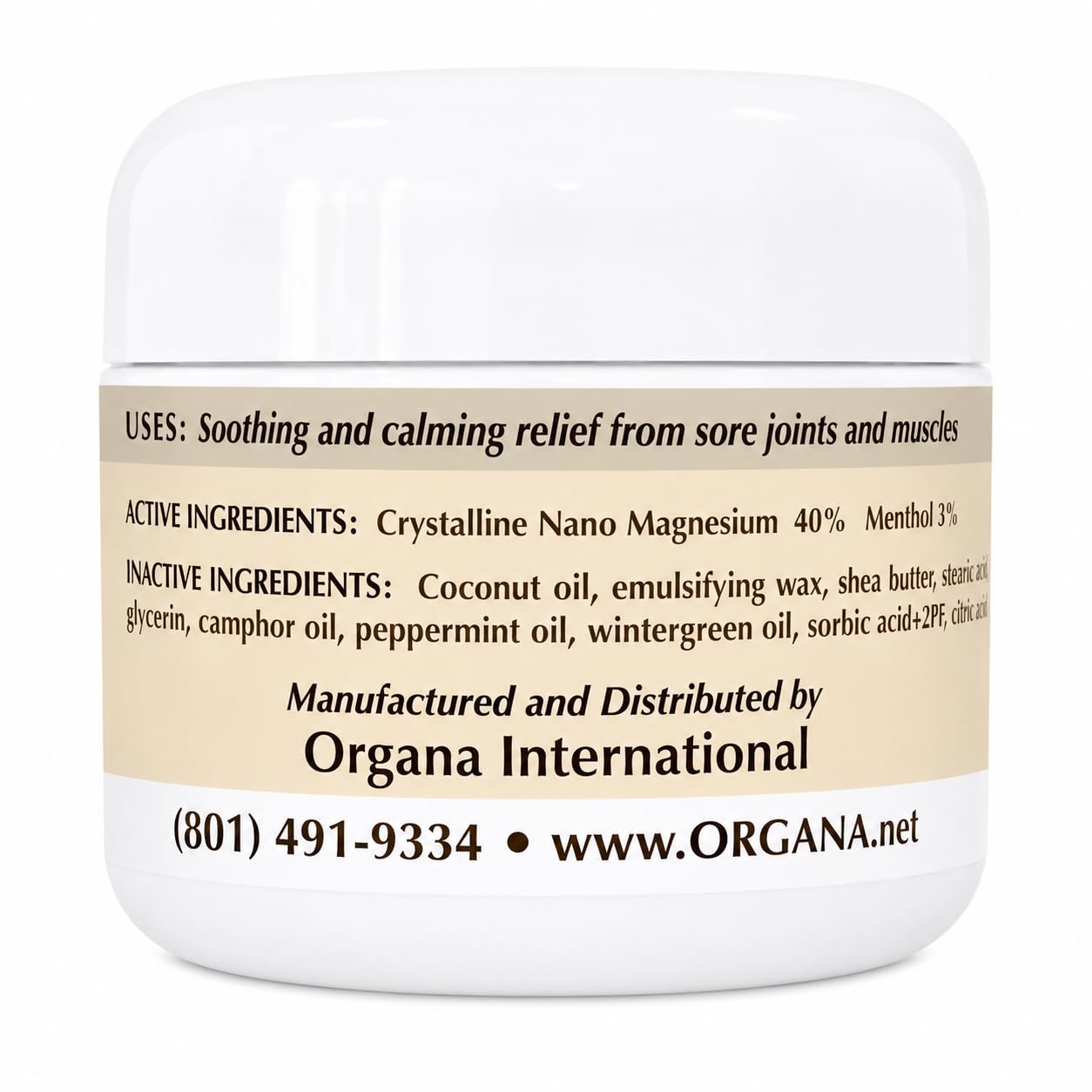 Organa Magnesium Lotion | Magnesium Cream for Sore Muscles, Leg Cramps and Joint Support | Shea Butter Infused Magnesium Lotion