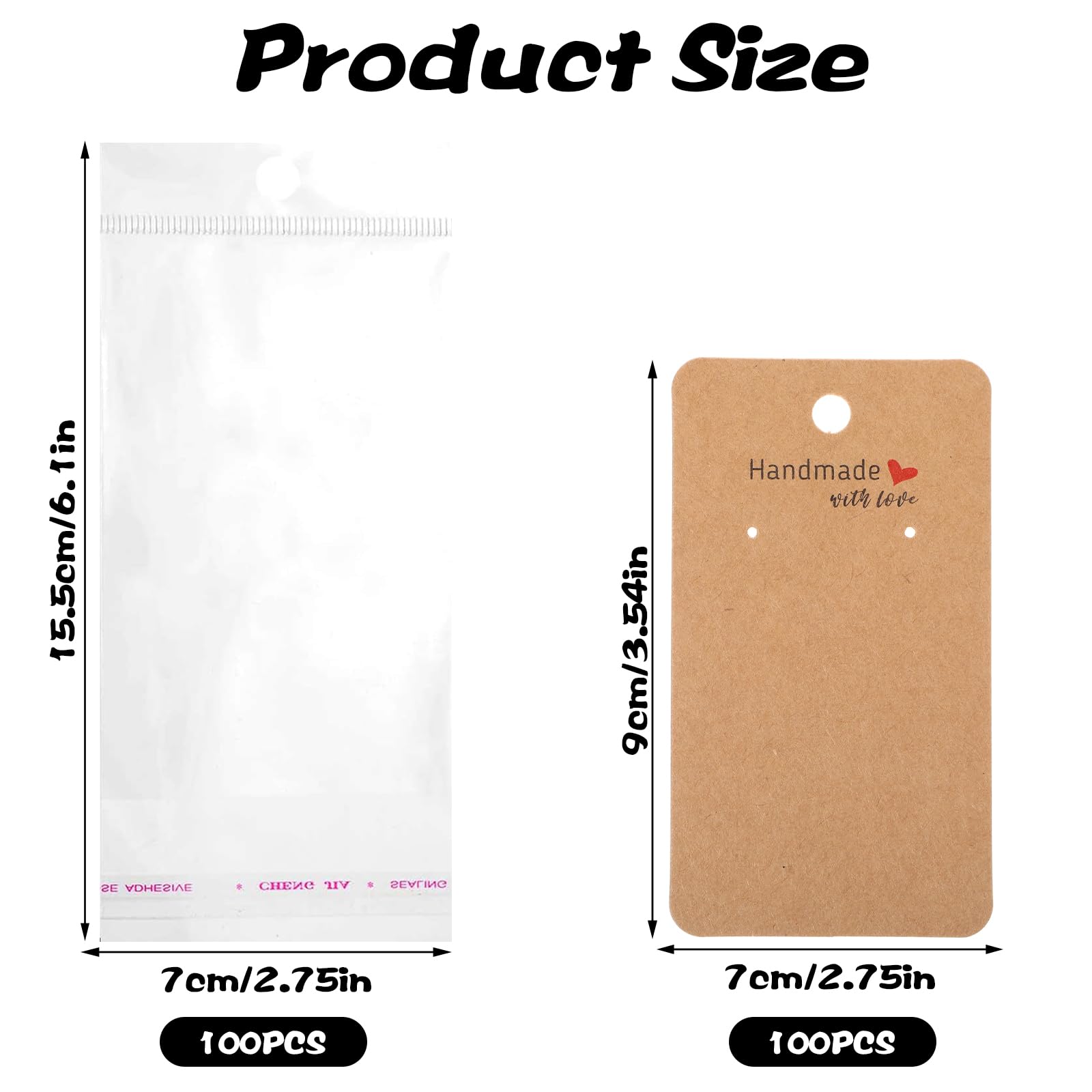 POPETPOP Cartes De Présentation Boucles D'oreilles 100 Pcs