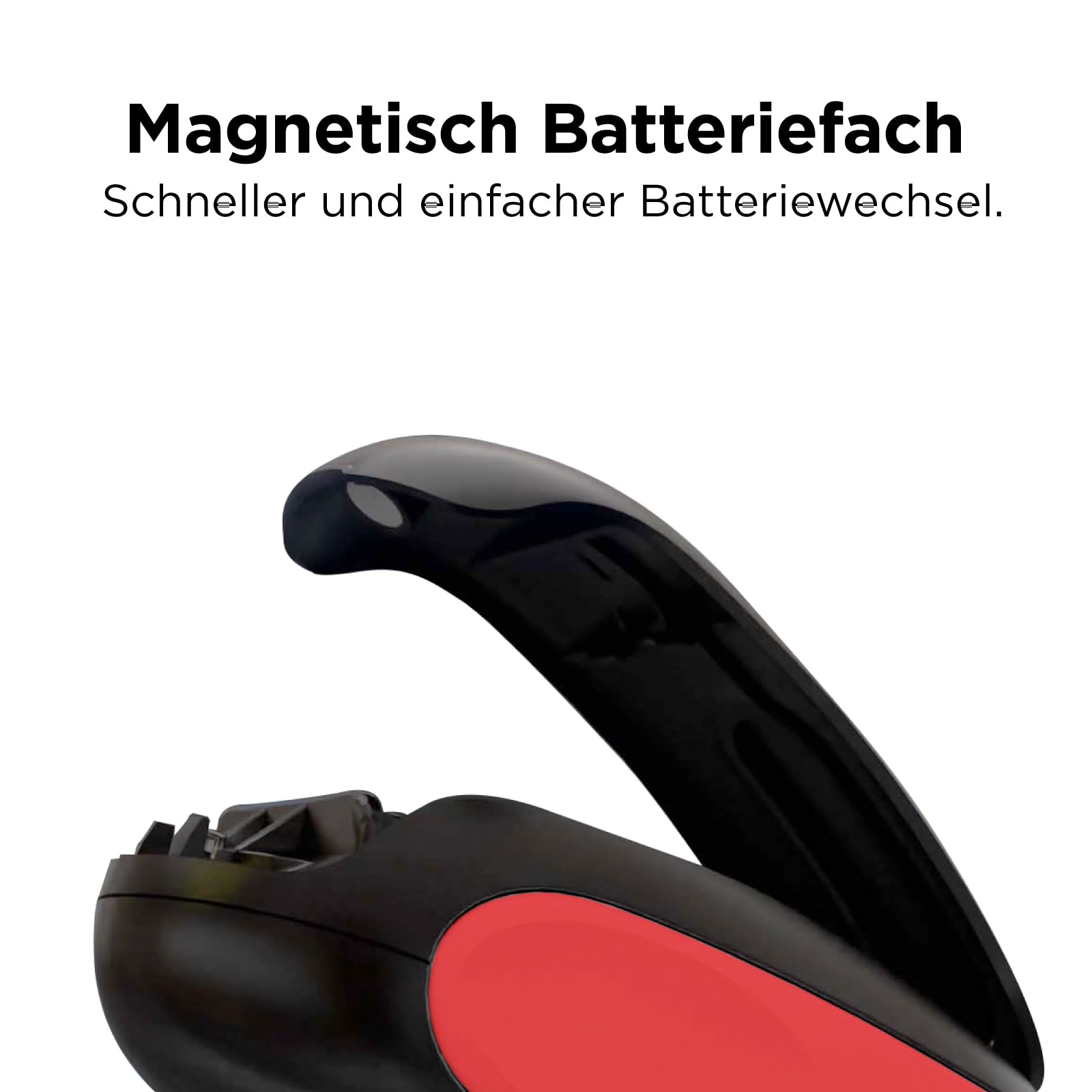 Kitchen Mama One-To-Go Elektrischer Dosenöffner – Dosenöffnen mit einem Tastendruck (Auto-Stopp), Dosenöffner ohne scharfen Kanten, mit praktischem Deckelentferner, batteriebetrieben (Rot)