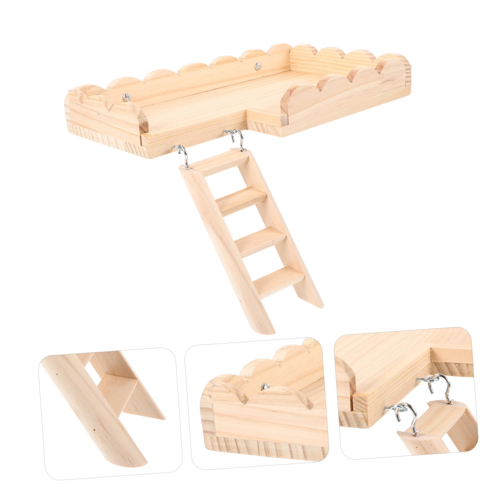 ibasenice Hamster Plattformspielzeug mit Glatten Kanten und Runder Form Inklusive Kletterleiter für Hamster Käfig als Spiel und Ruheplattform in Khaki