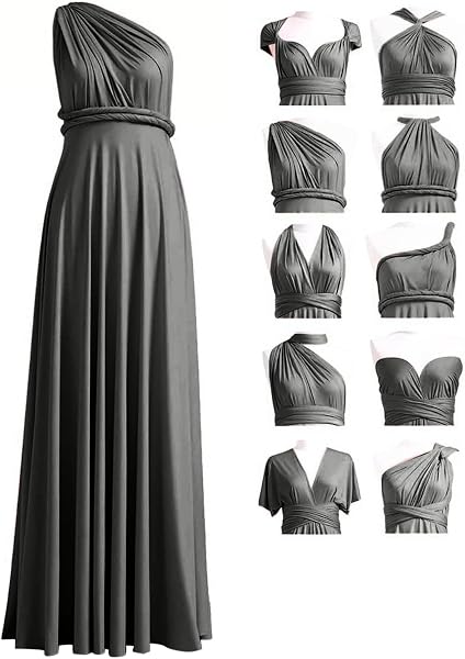 Robe Infinity avec Bandeau, Robe Demoiselle d'honneur Femme Convertible, Longue, Grande Taille, Multi-Way, Soirée,Mariage Invitée - 5