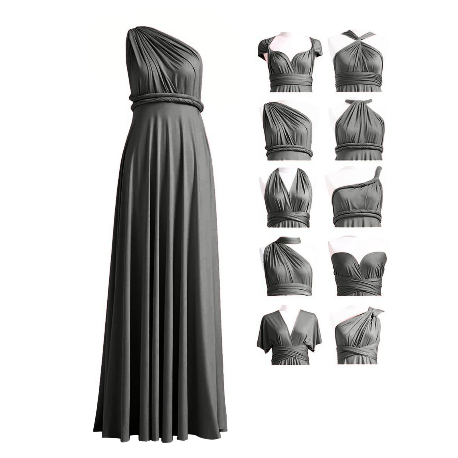 Robe Infinity avec Bandeau, Robe Demoiselle d'honneur Femme Convertible, Longue, Grande Taille, Multi-Way, Soirée,Mariage Invitée - 5