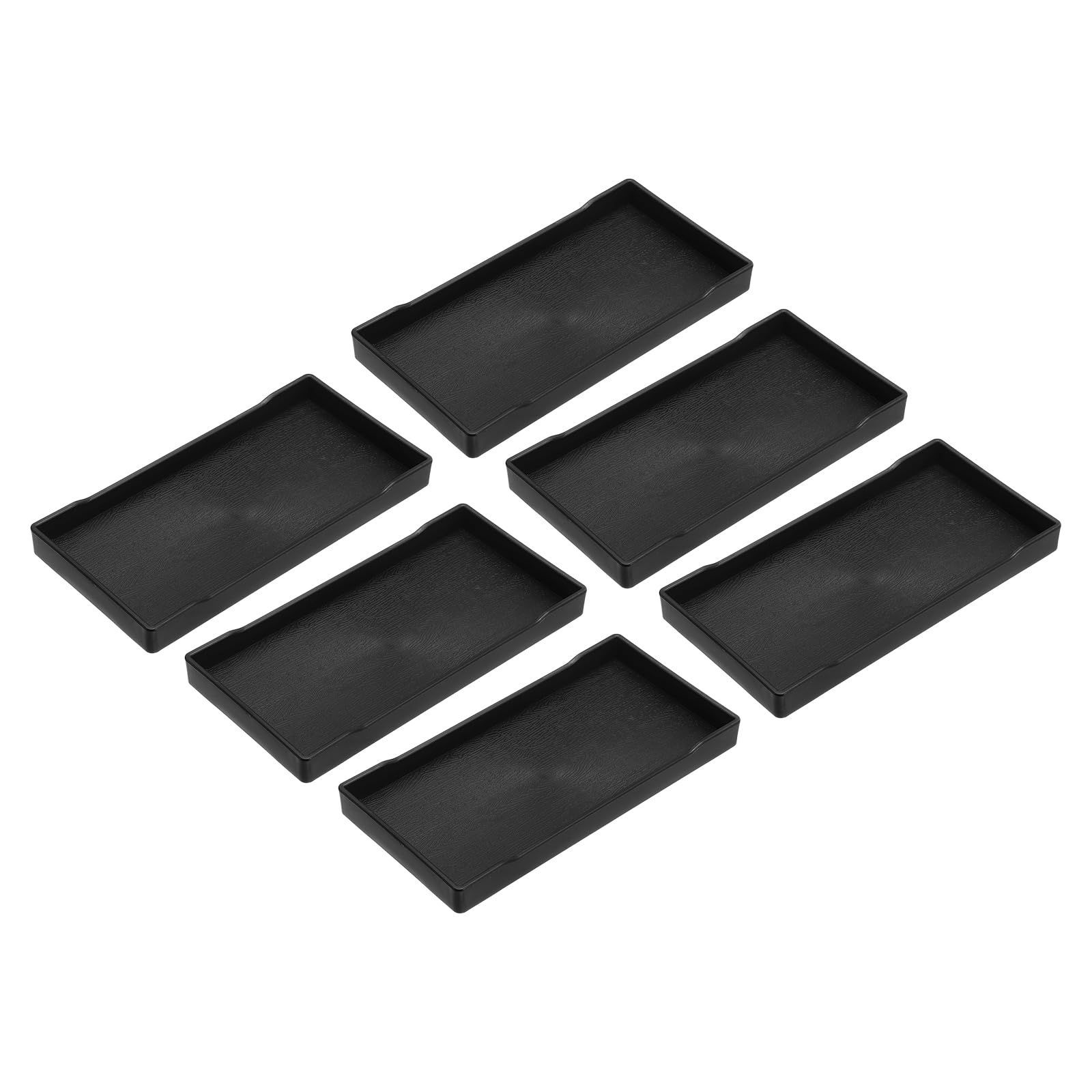 Plateau de service en plastique noir uxcell petit plateau rectangulaire de cuisine lot de 6