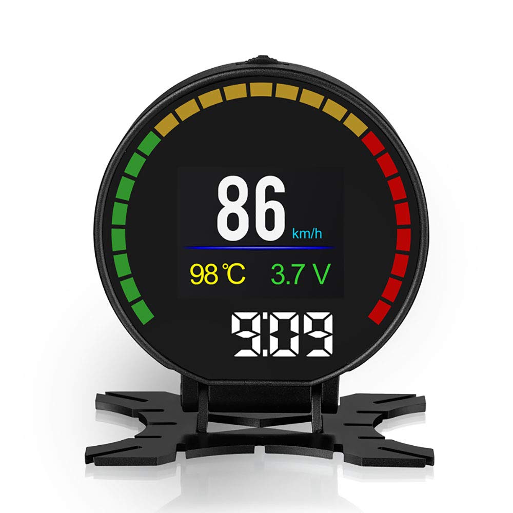 ABUYCS CAR 2.84” TFT HUD Disaplay OBD2 MPH/KMH LCD Digital Speedometer Tachometer Odometer Scanner Diagnostic Tool Overspeed Alarm Overheating Alarm Turbine Pressure Display Low Voltage Alarm
