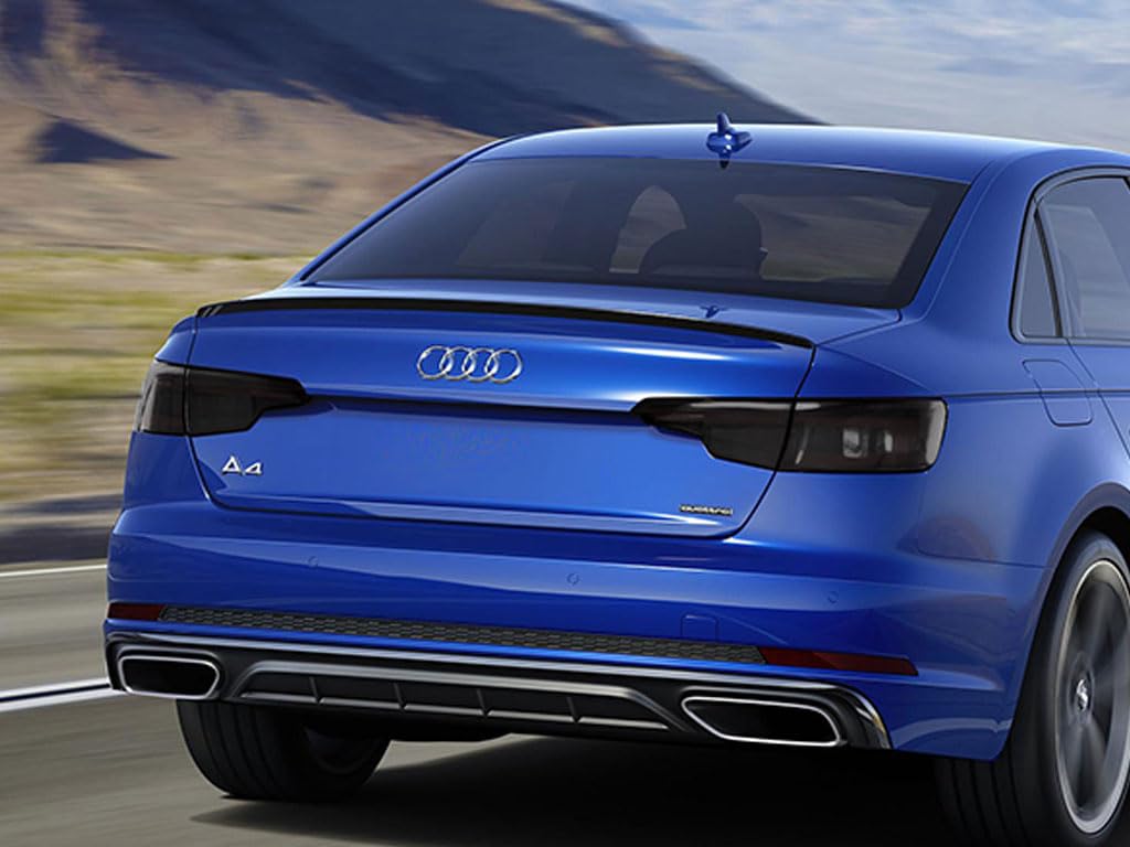 Rvinyl Tail Light Tint Covers Compatible with Audi A4 2017-2019 (Sedan) - Blackout Smoke