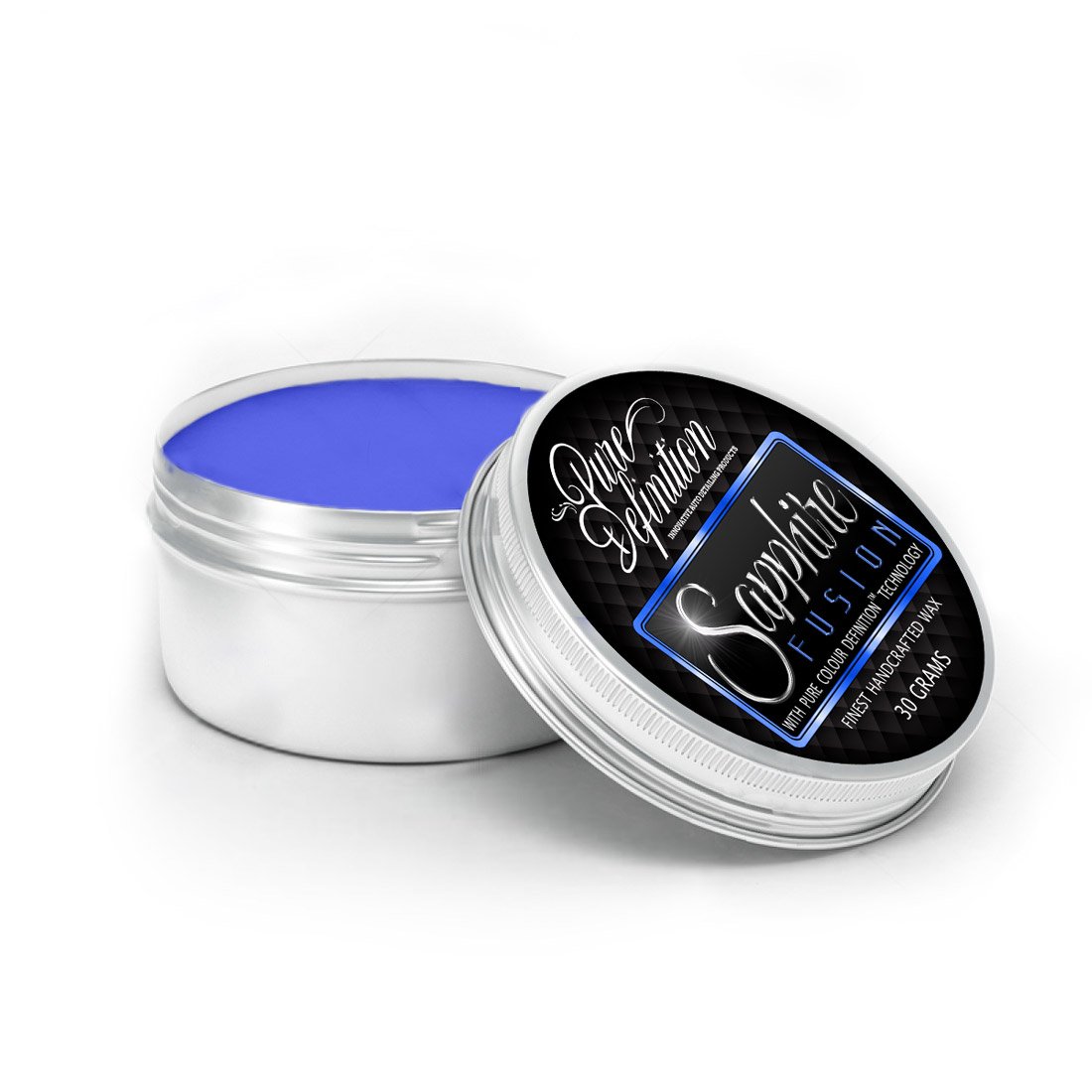 Pure DefinitionBlue Car Wax Kit, High Gloss Nano Technology Car Coating With Polymers, For Dark Paintwork, Makes Metallic Paint Colour Shine, Sapphire Fusion 30g Sample Pot