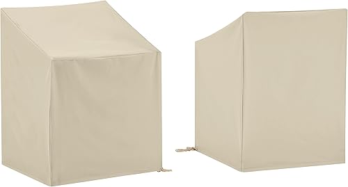 Crosley Furniture CO7509-TA - Juego de fundas de vinilo reforzado de calibre pesado de 2 piezas para muebles de exterior (2 sillas de comedor con