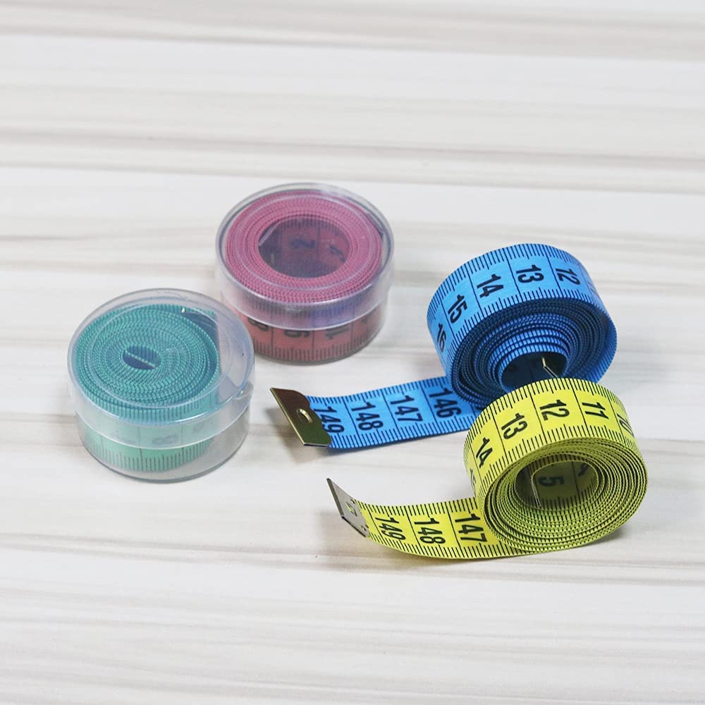 Doppelseitiges Maßband, 1 Stück, 150 cm, Körpermesslineal, Nähen, Schneider, weiches, flaches Nählineal, Meter, Nähmaßband, zufällige Farbe, praktisches Design und langlebig