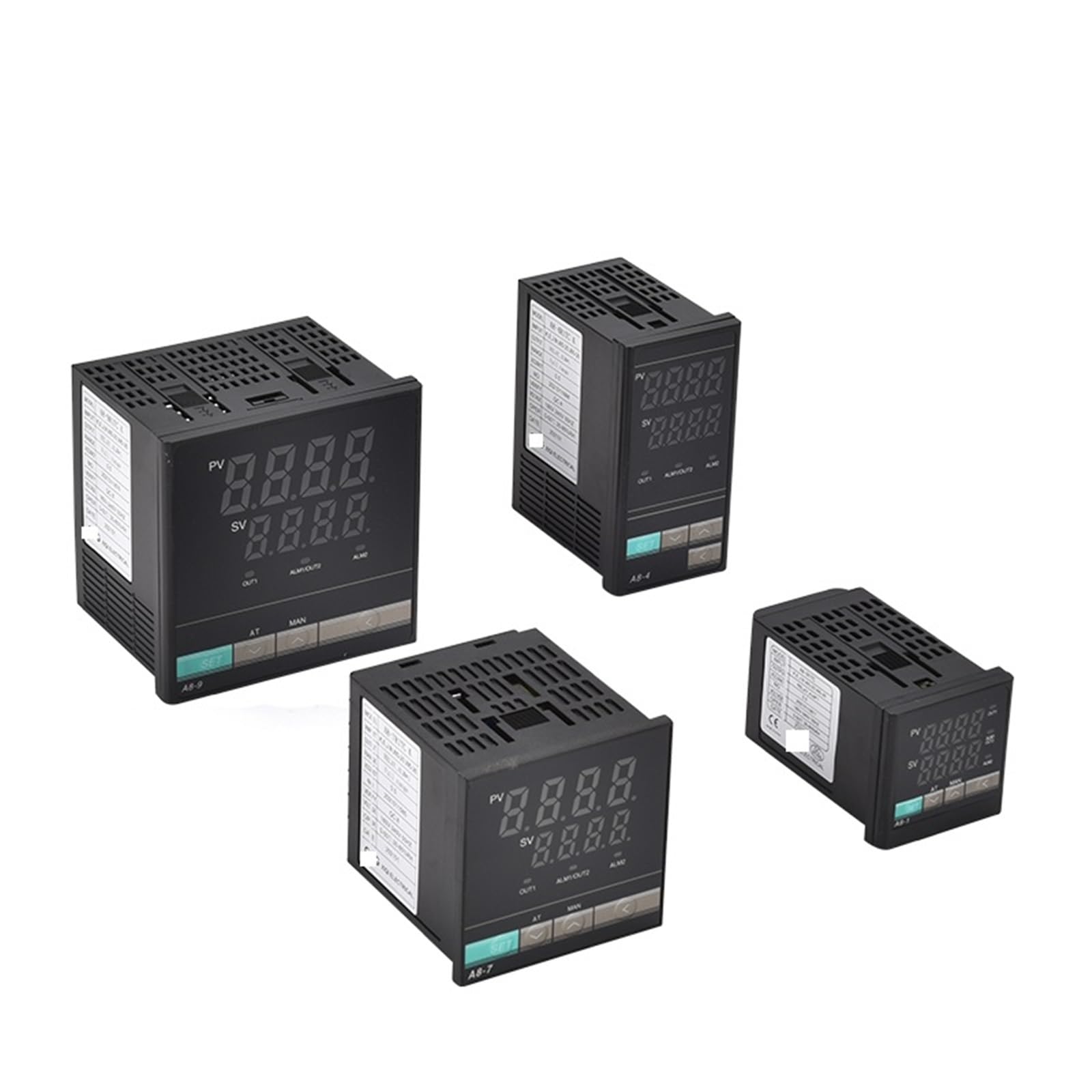 Controlador de indicador de temperatura Digital de ajuste inteligente PID tipo A8-9 K 96 * 96MM 1 Uds(2Alarm,48x48mm TC SSR)