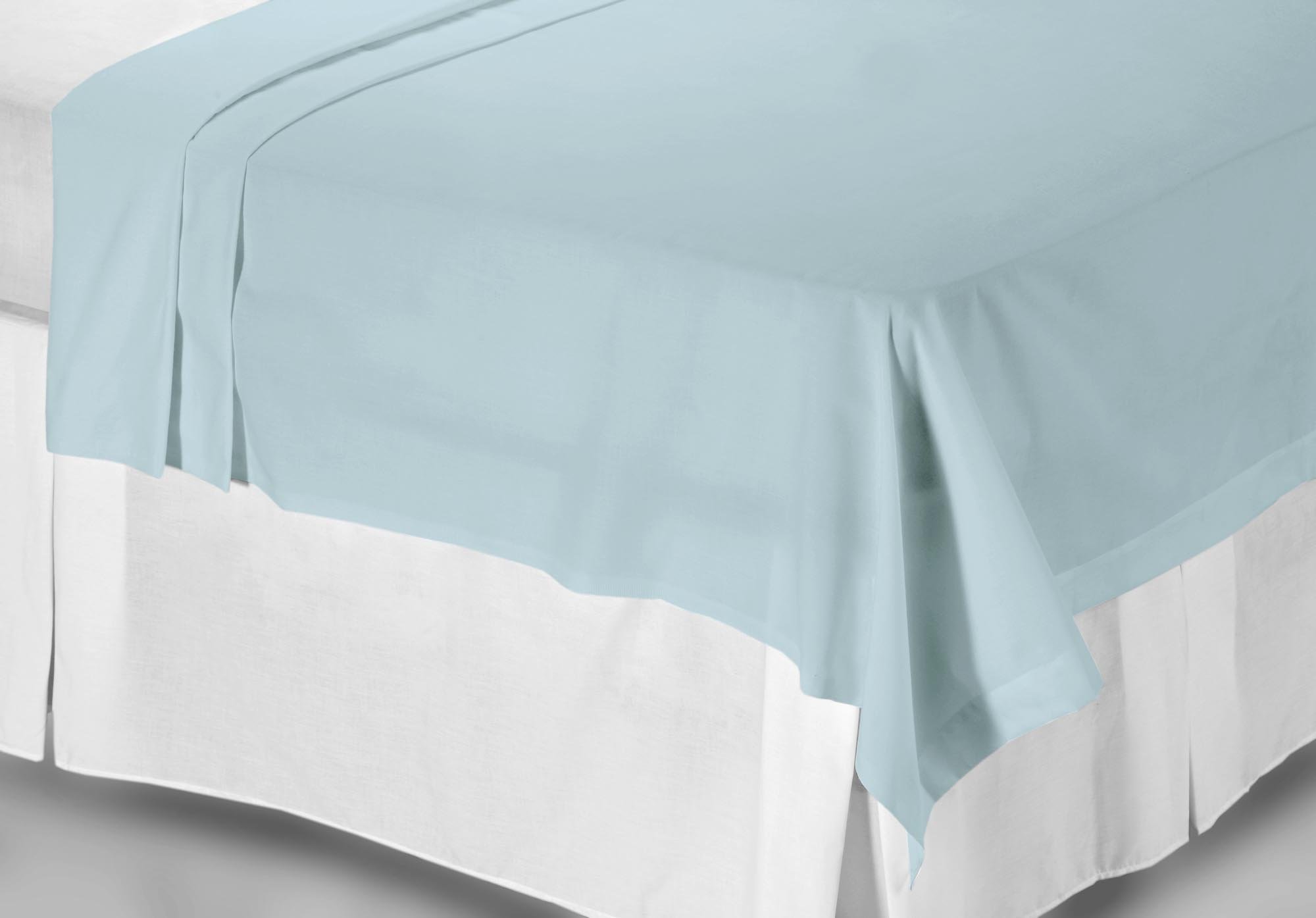 Belledorm Duck Egg Blue Easycare Percale Flat Sheet (Single) (Duck Egg Blue)