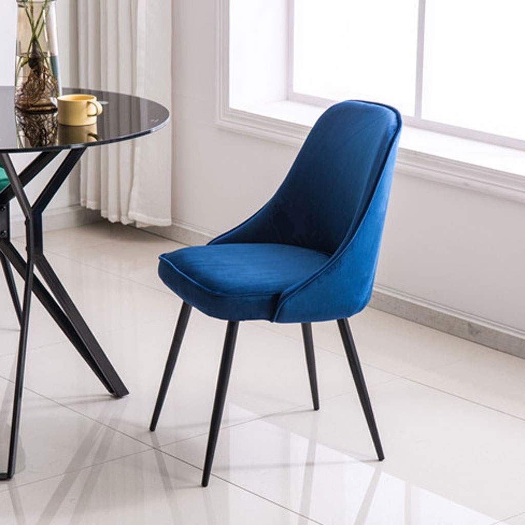 SJIALEN 1/2/4pcs Soft Velvet Dining Chair,for Office Lounge Dining Kitchen Bedroom Kitchen Chair Reception Chair Kitchen Chair (Color : Blue, Size : 2pcs)