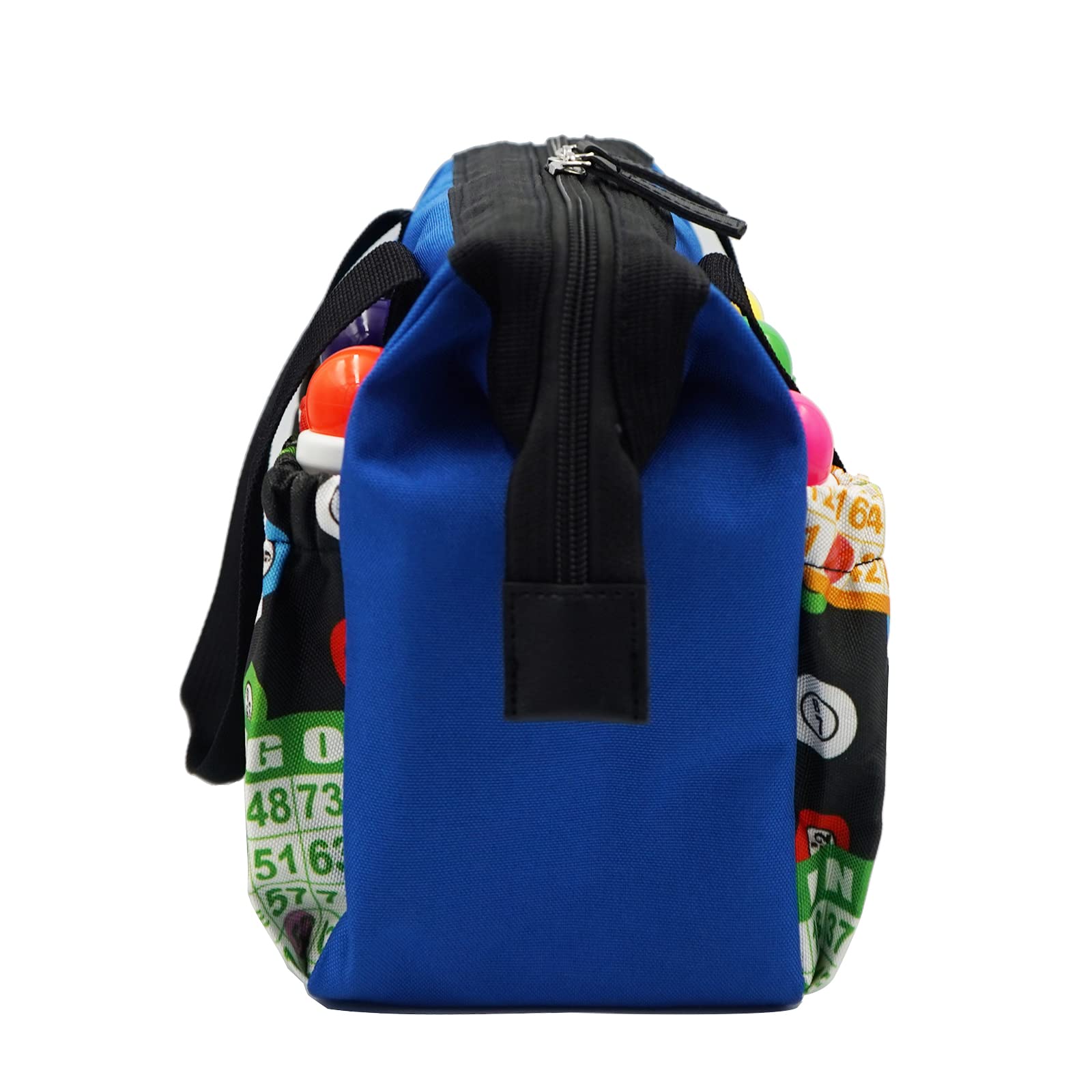 Yuanhe Sac fourre-tout avec 6 poches Motif bingo, bleu, Fourre-tout