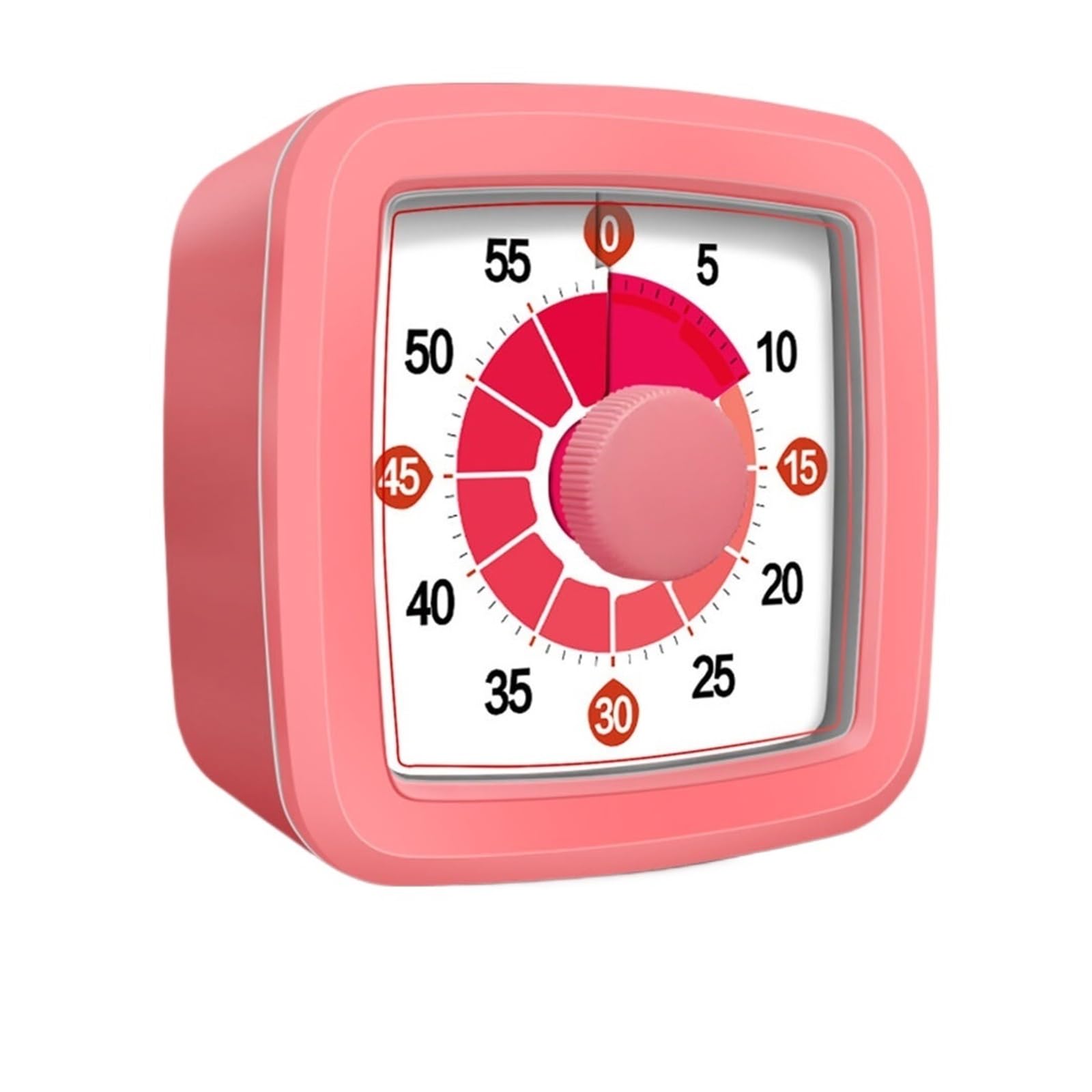 Visueller Timer, buntes Zifferblatt, geräuschloses Uhrwerk, 60-Minuten-Countdown(15 Pink)