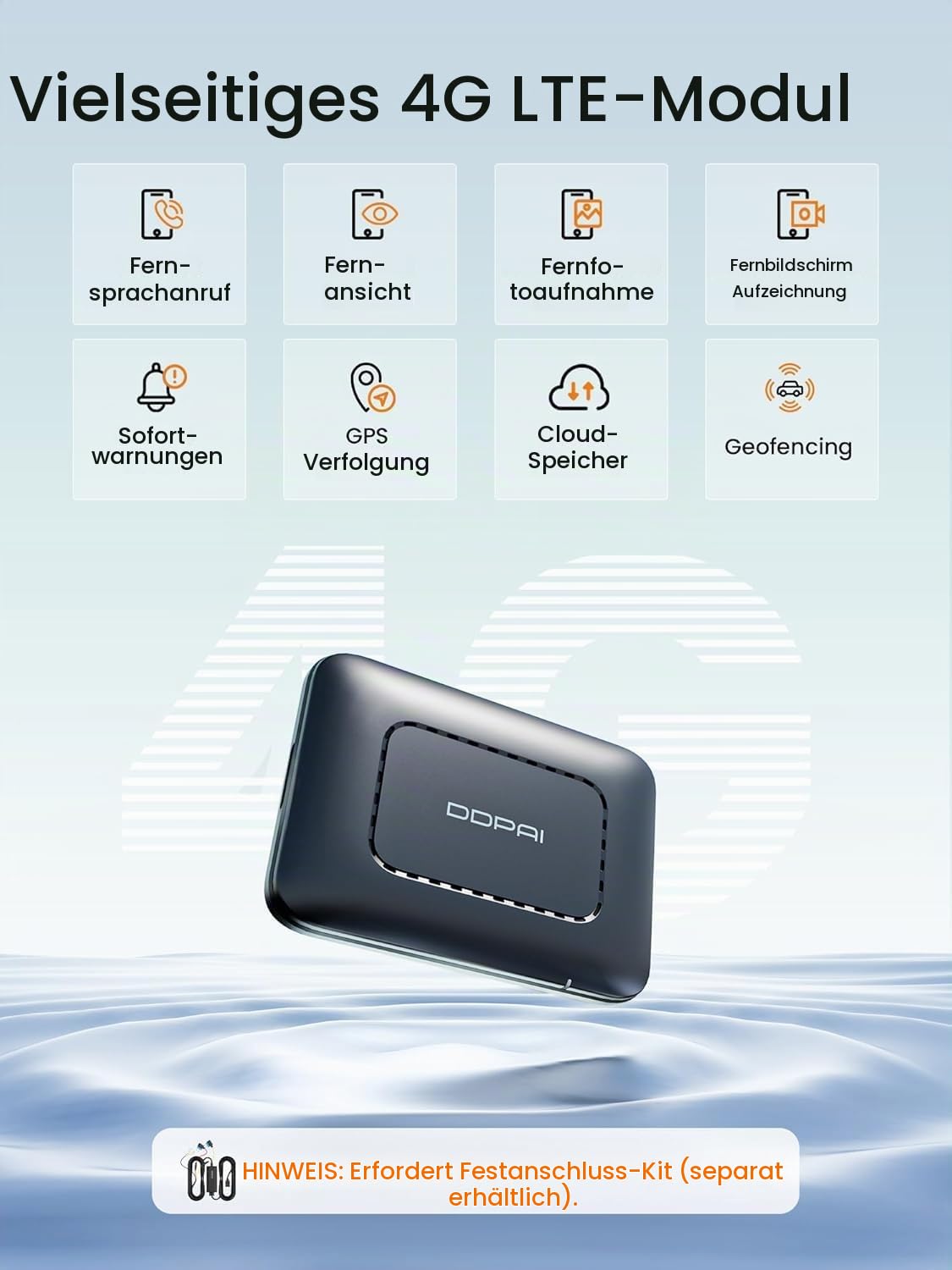 DDPAI 4G Cloud Box Dashcam LTE Modul | für Z90 Master/Z90Pro/Z60Pro/Z60/Z50Pro/Z60Master Dashcams | Echtzeit-Fernzugriff, GPS-Tracking, Parküberwachung & Cloud-Speicherung