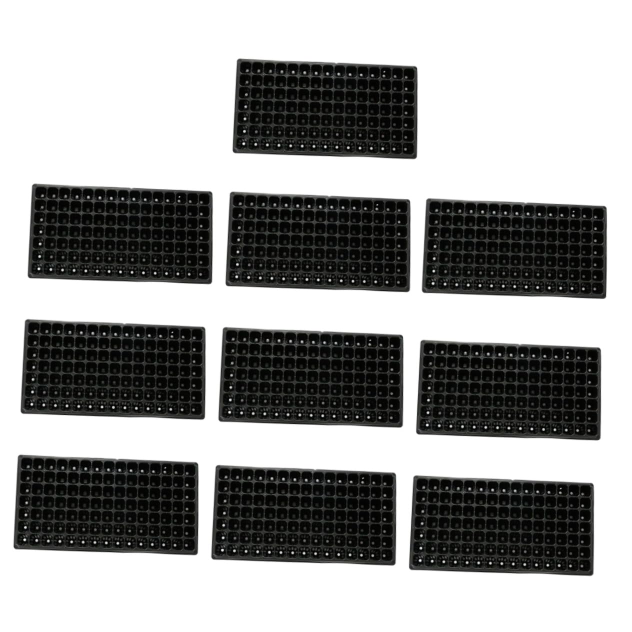 Vassoio per Semina 105 Fori in PVC Nero, Set 10 Pezzi | Giardinaggio Domestico e Balcone, Favorisce la Crescita, Facile Rimozione, Peso 100g