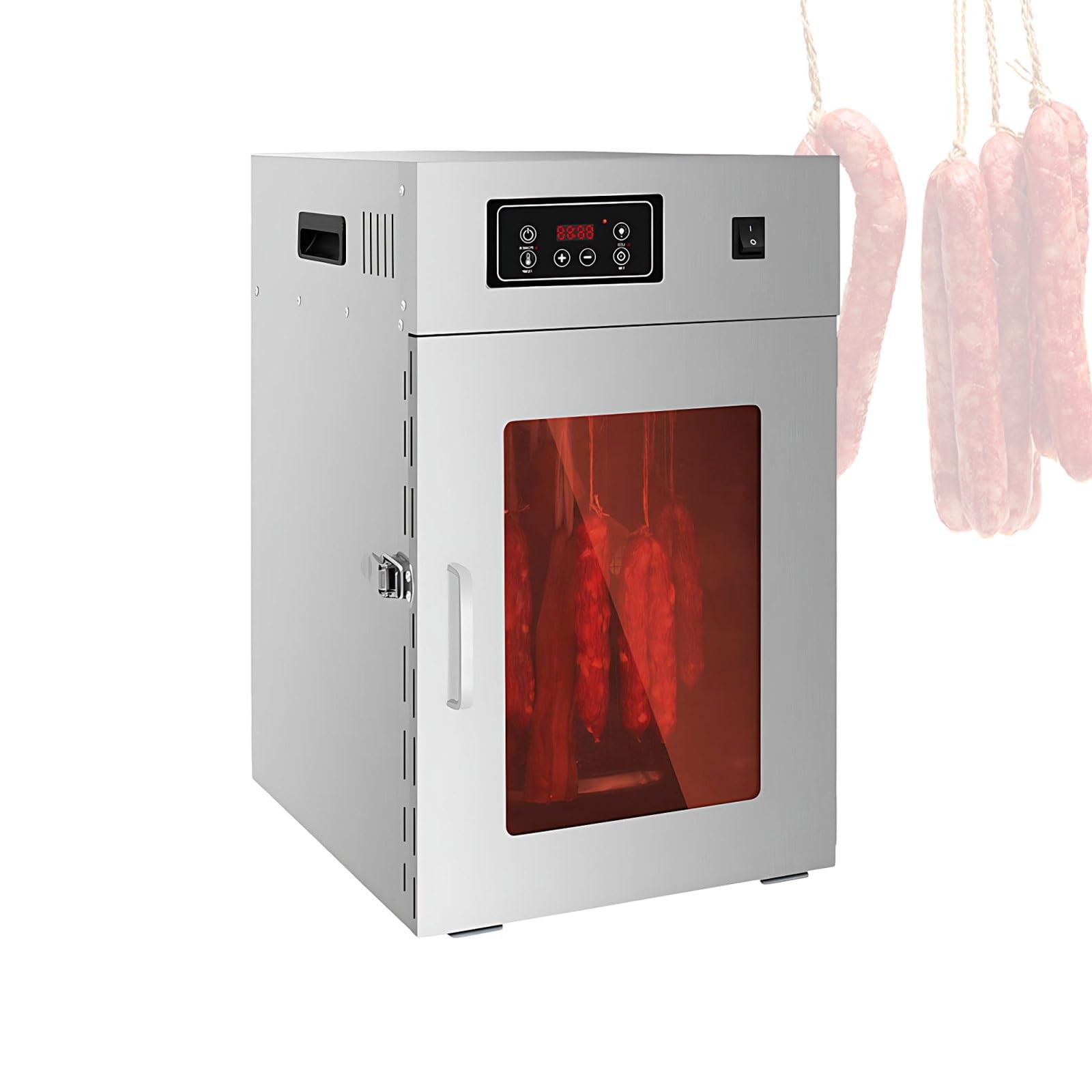 Essiccatore per Alimenti, Dispositivo Essiccazione Alimentare 800w Con Controllo Digitale Temperatura E Sospeso per Carne Secca E Salsicce