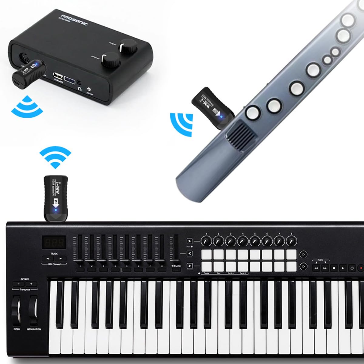 Émetteur-récepteur MIDI sans Fil, Adaptateur pour Clavier de Piano numérique, Batterie Rechargeable