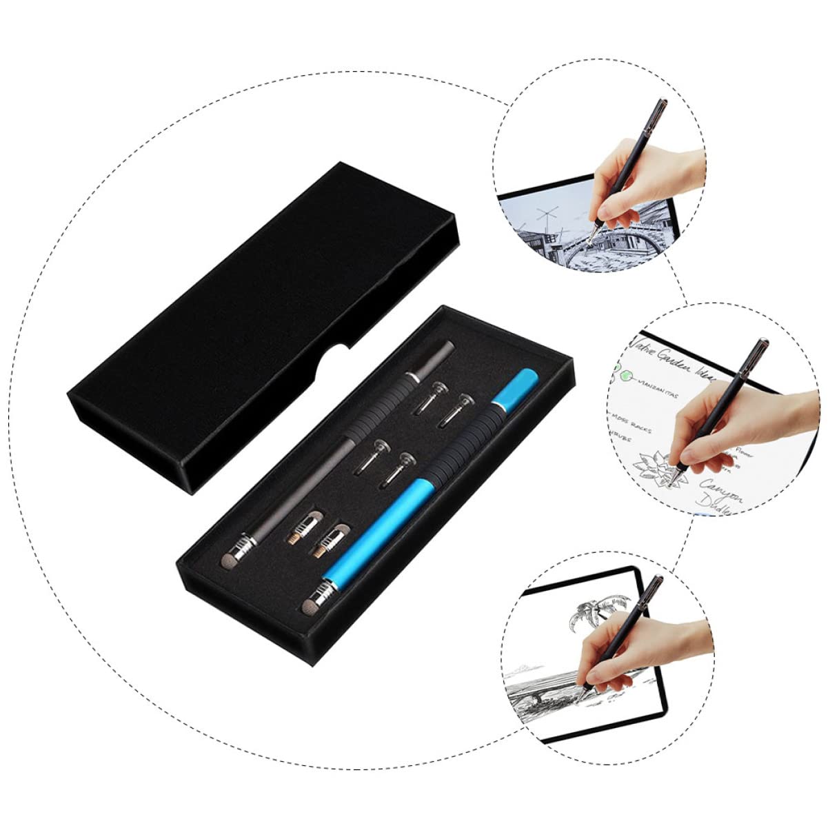 Housoutil 2 Set Penna Di Tocco Penna Stilo Per Touch Screen Matita Stilo Touch Screen Stilo Stilo Schermo Touch Screen Penna Stilo Multi-Funzionale Stilo Tablet Metallo